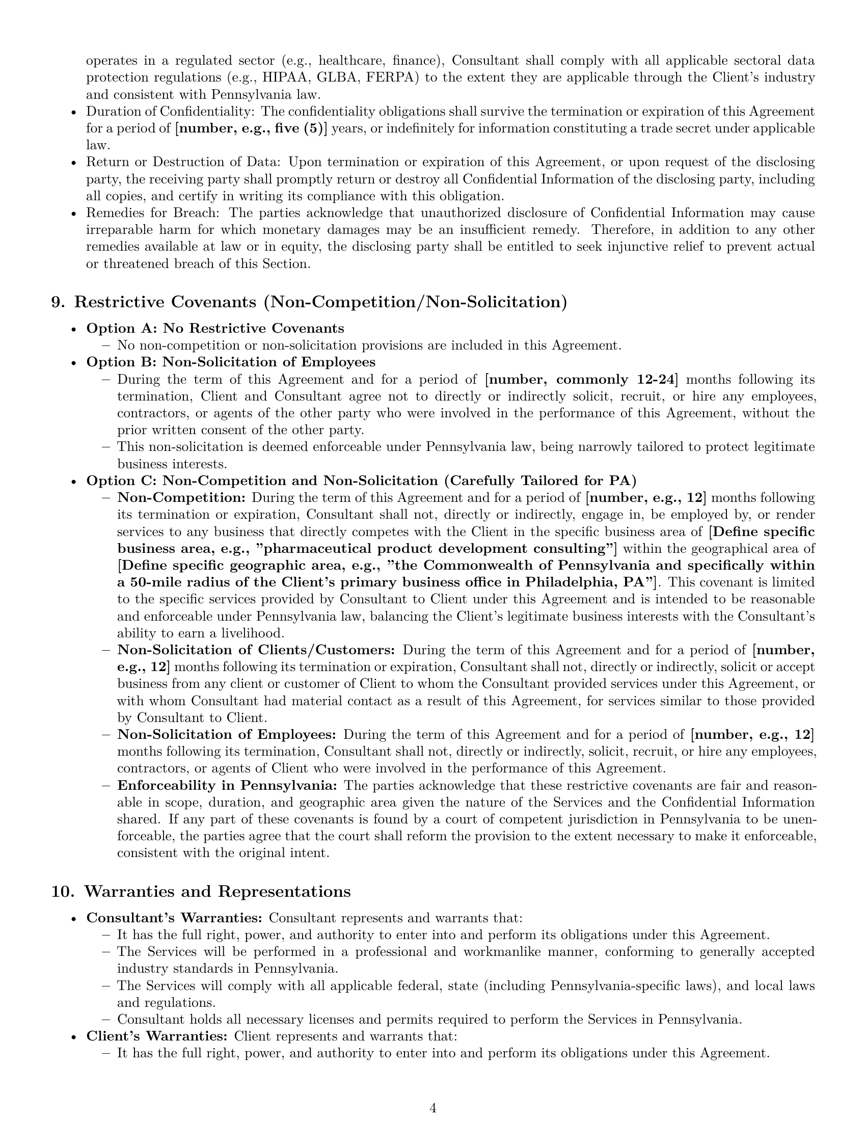 Preview page 4 of Pro Pennsylvania consulting service contract template