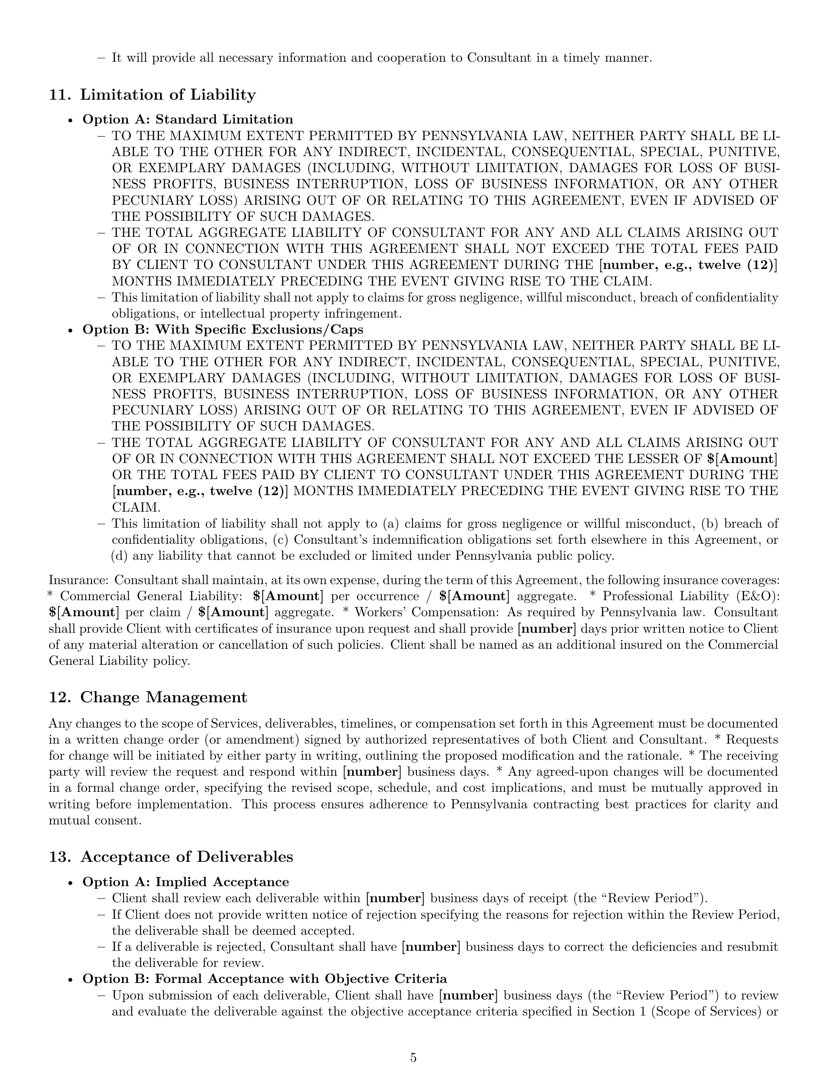 Preview page 5 of Pro Pennsylvania consulting service contract template