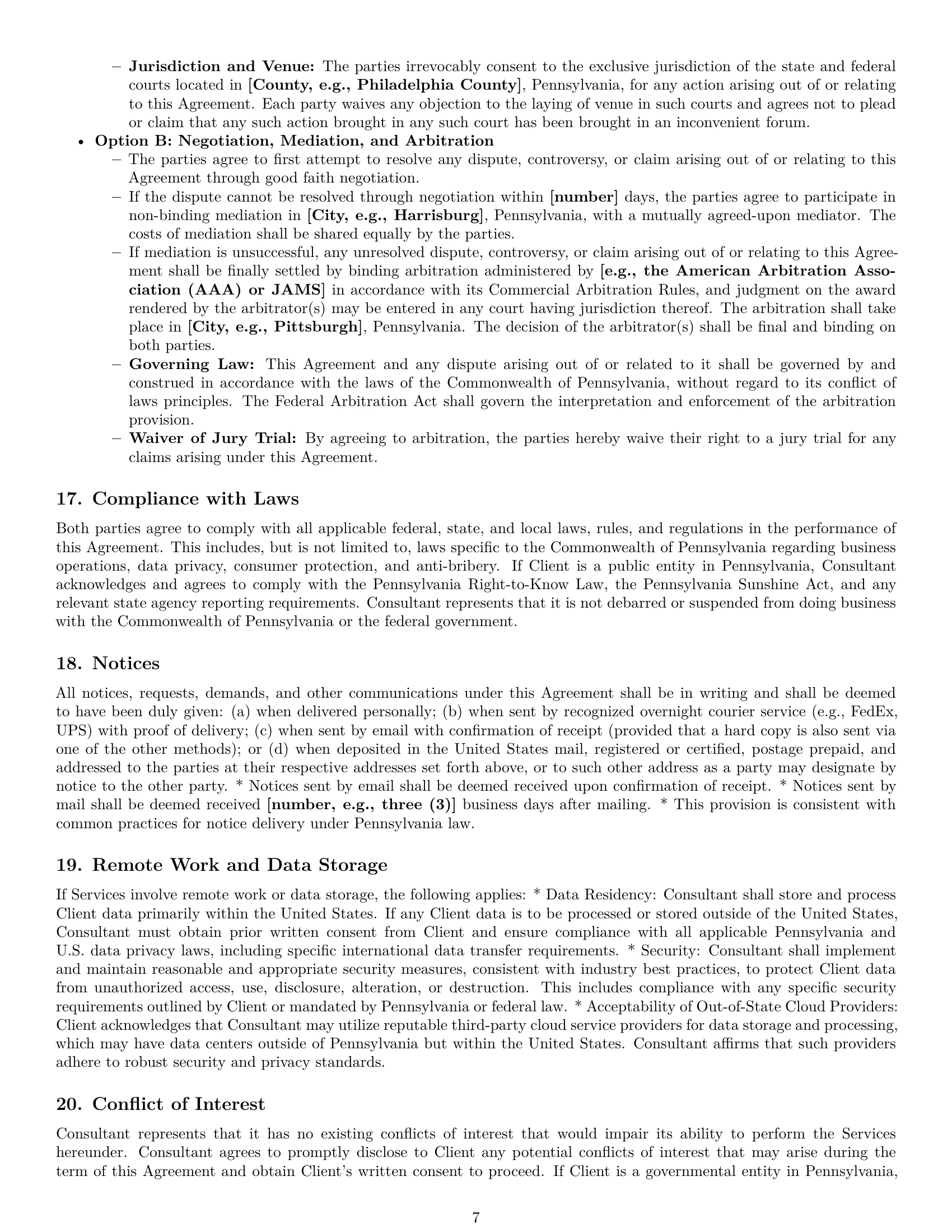 Preview page 7 of Pro Pennsylvania consulting service contract template