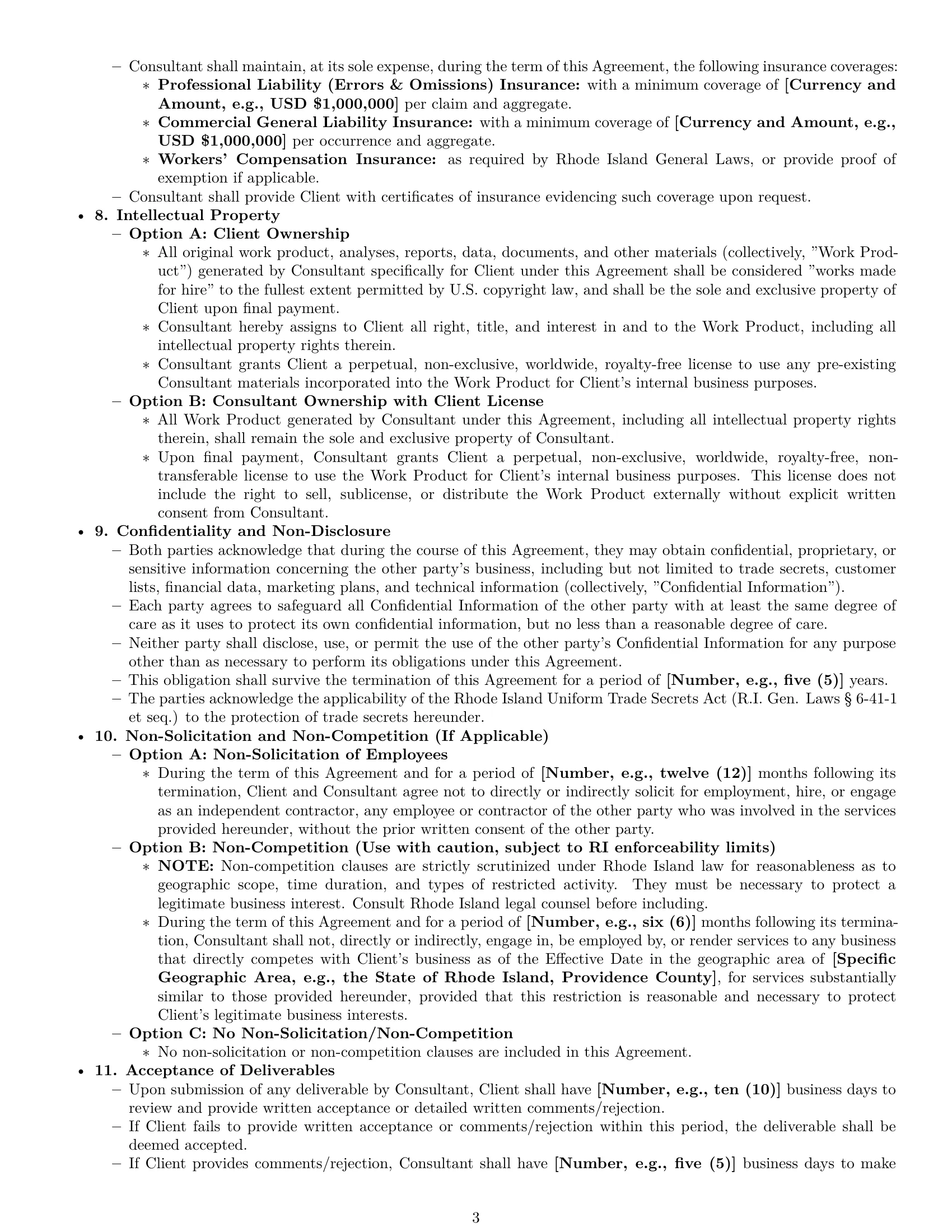Preview page 3 of Pro Rhode Island consulting service contract template
