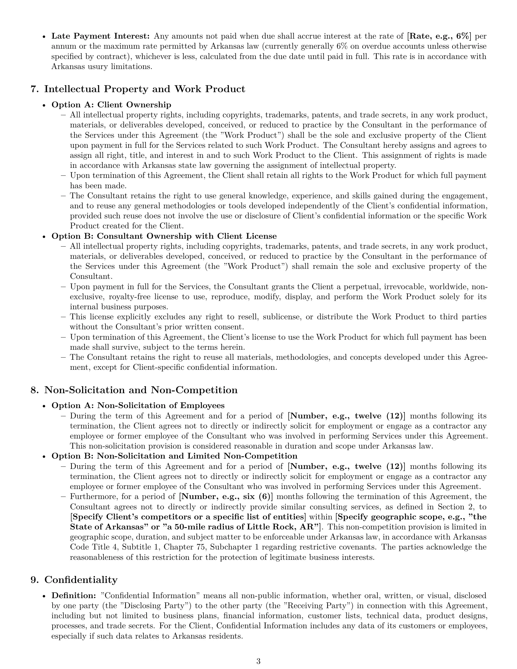 Preview page 3 of Pro Arkansas consulting service contract template
