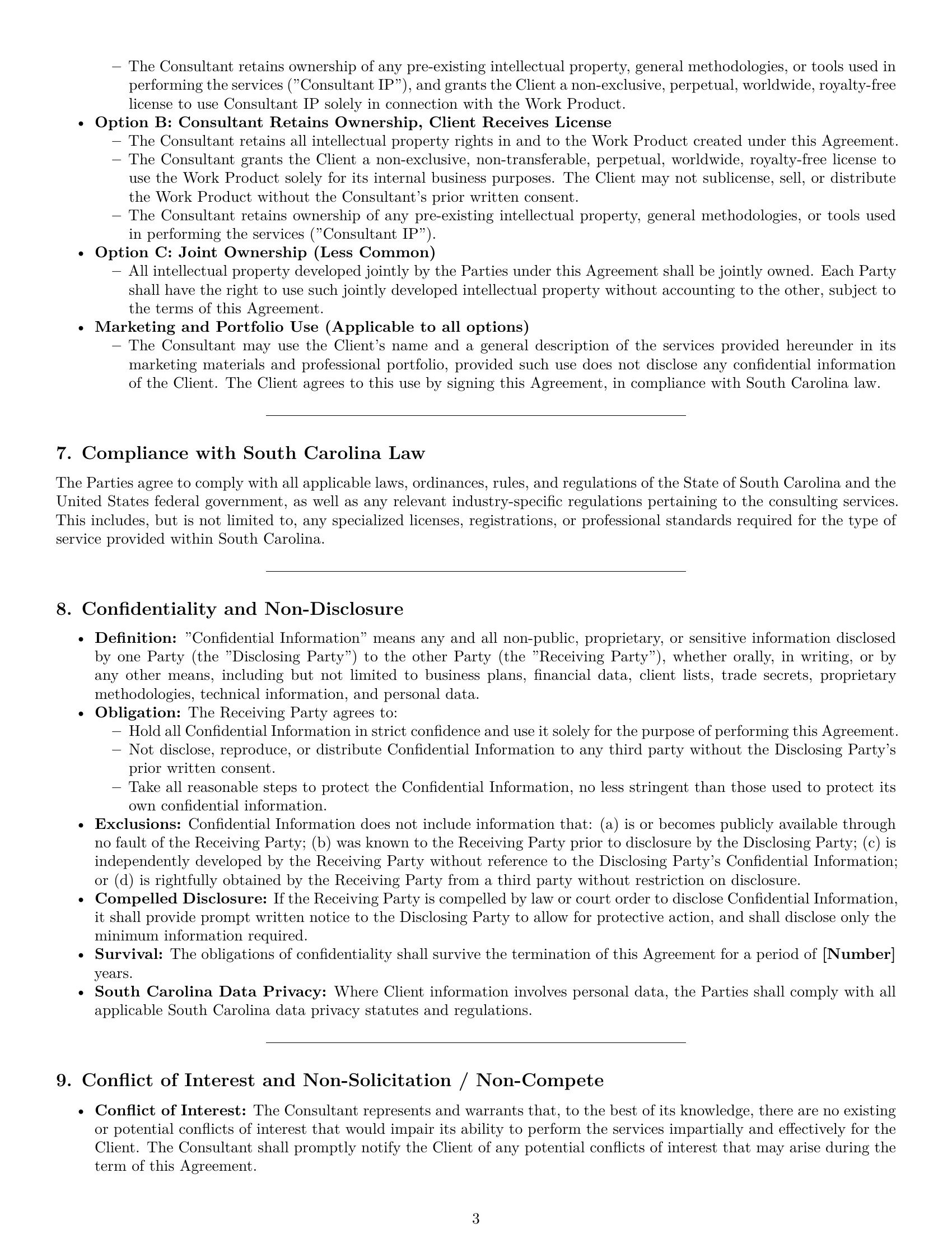 Preview page 3 of Pro South Carolina consulting service contract template