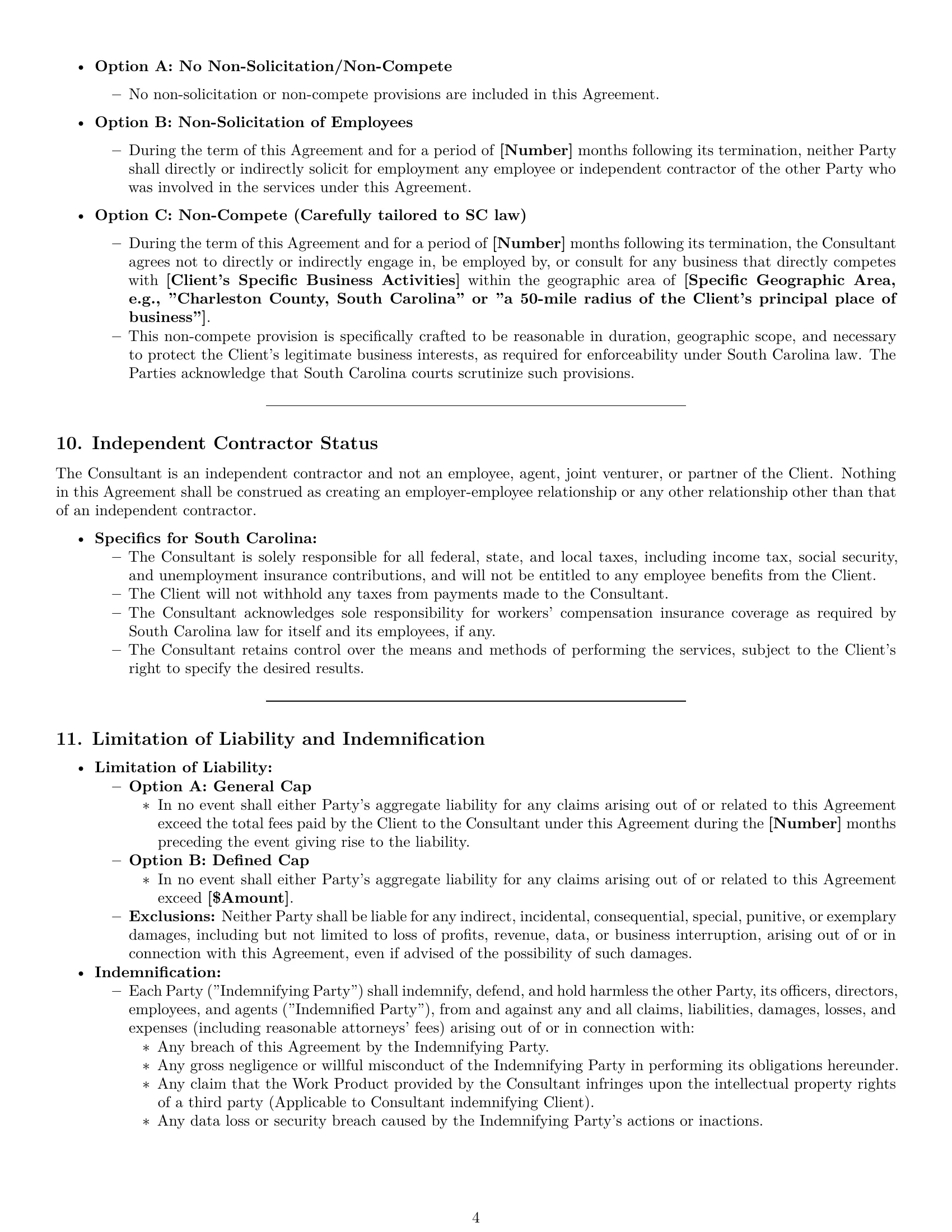 Preview page 4 of Pro South Carolina consulting service contract template