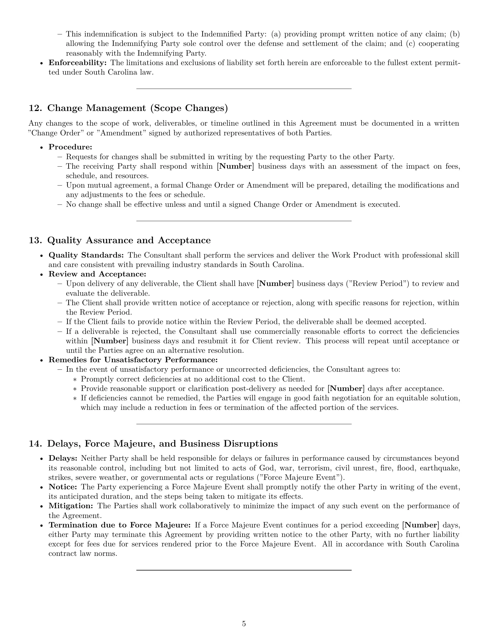 Preview page 5 of Pro South Carolina consulting service contract template