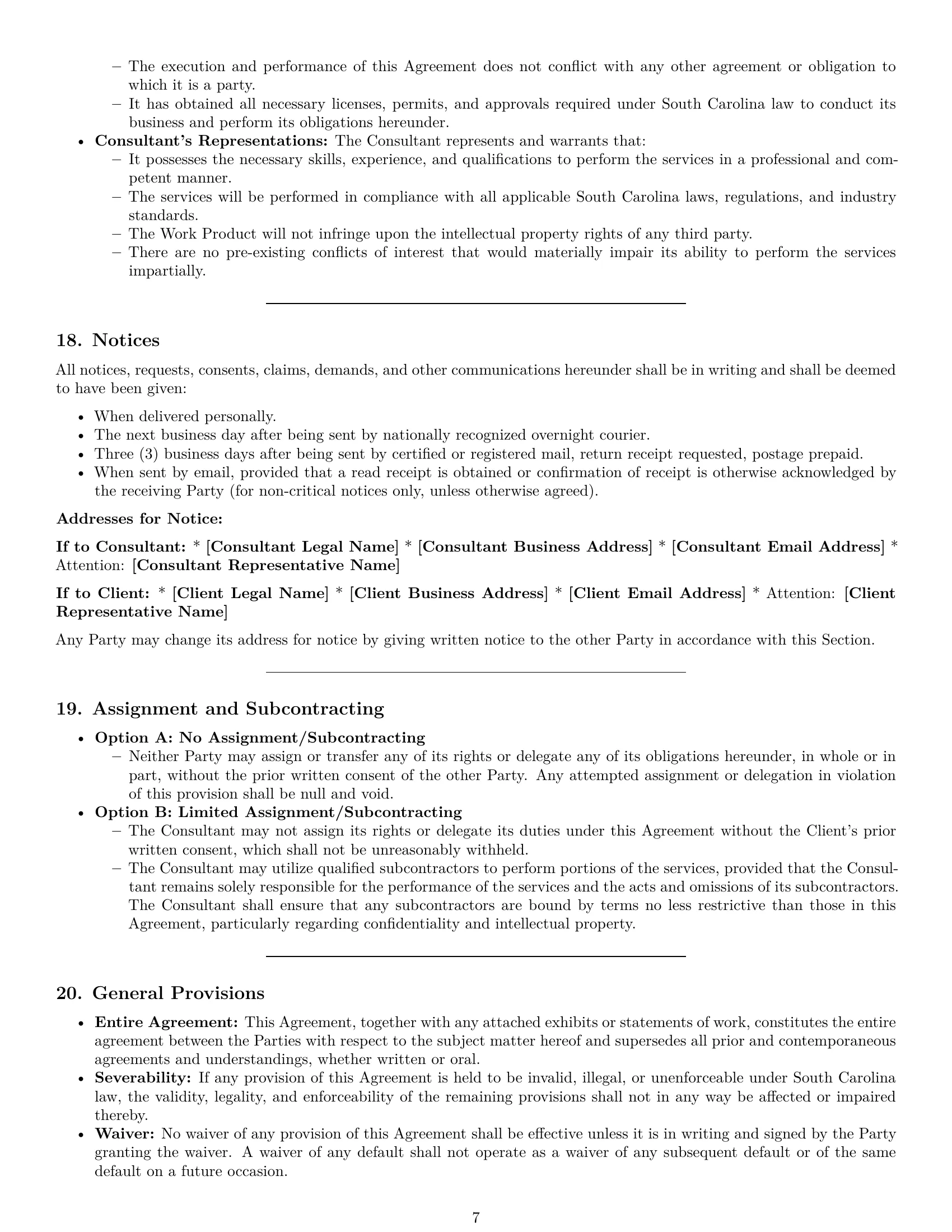 Preview page 7 of Pro South Carolina consulting service contract template