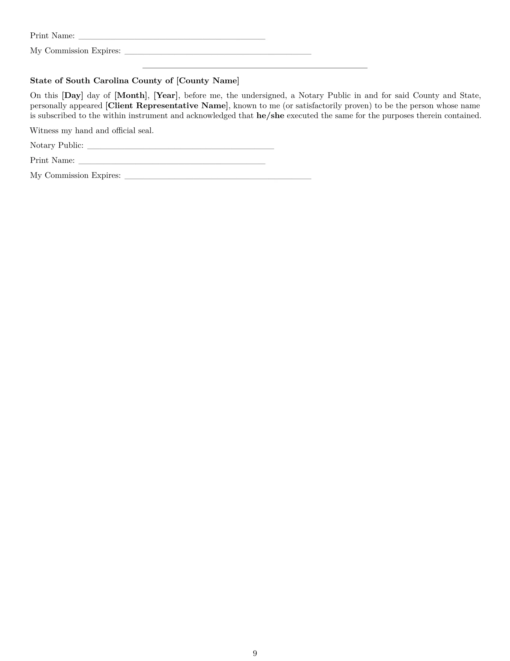 Preview page 9 of Pro South Carolina consulting service contract template