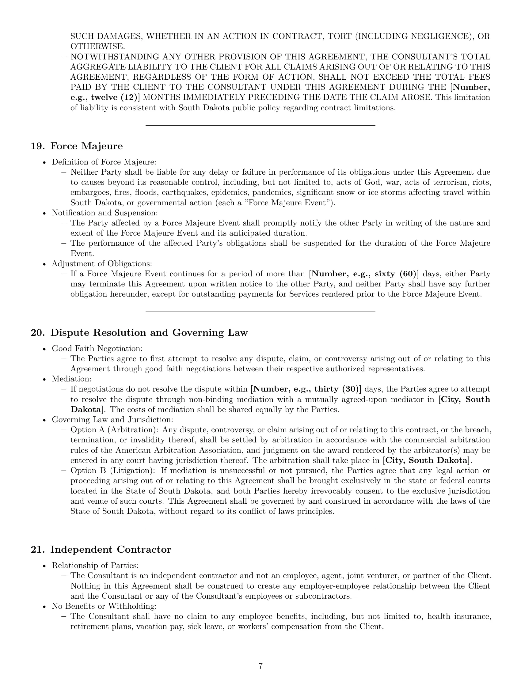 Preview page 7 of Pro South Dakota consulting service contract template