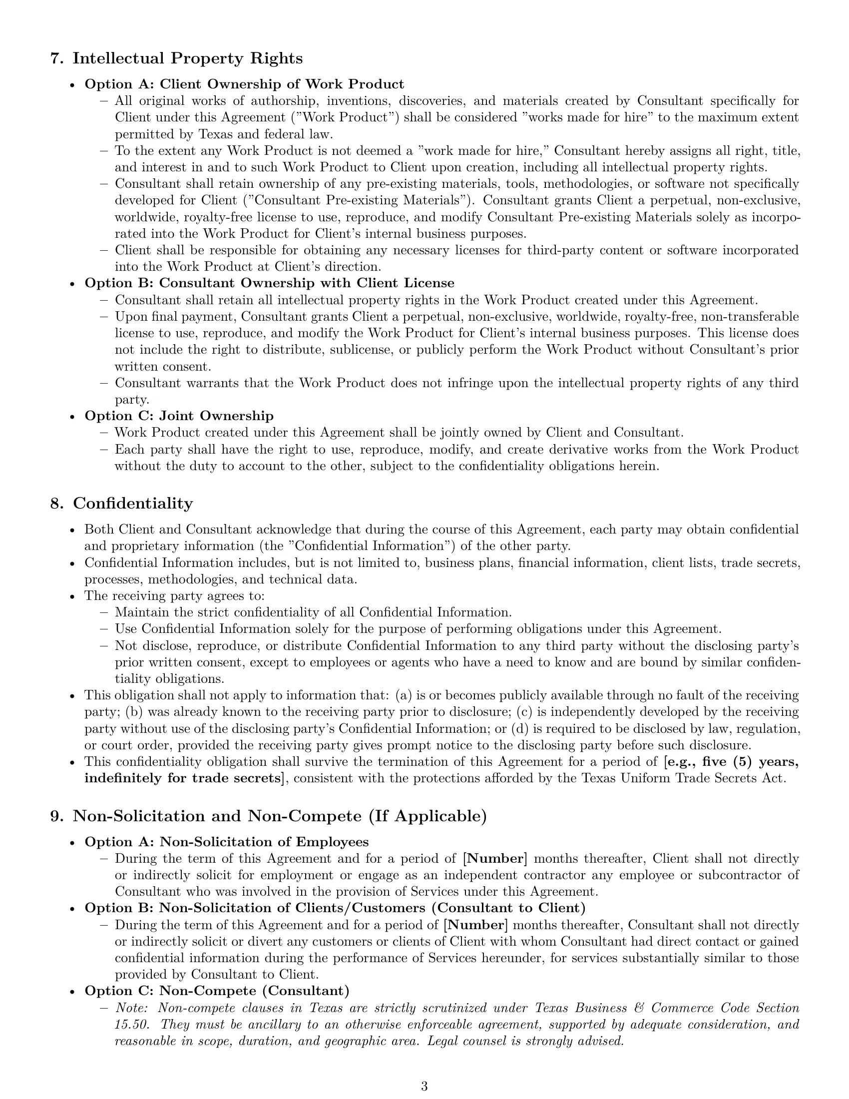 Preview page 3 of Pro Texas consulting service contract template