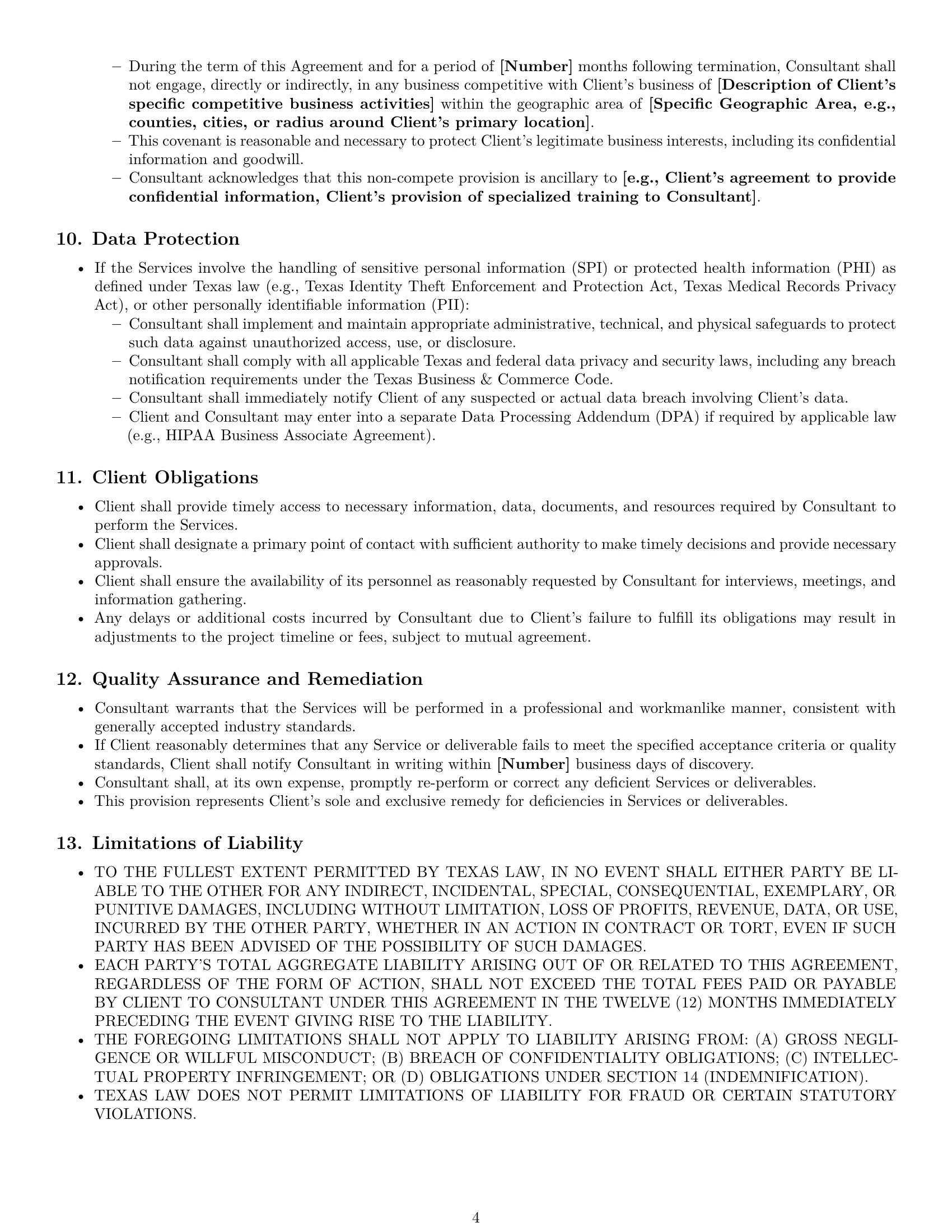Preview page 4 of Pro Texas consulting service contract template