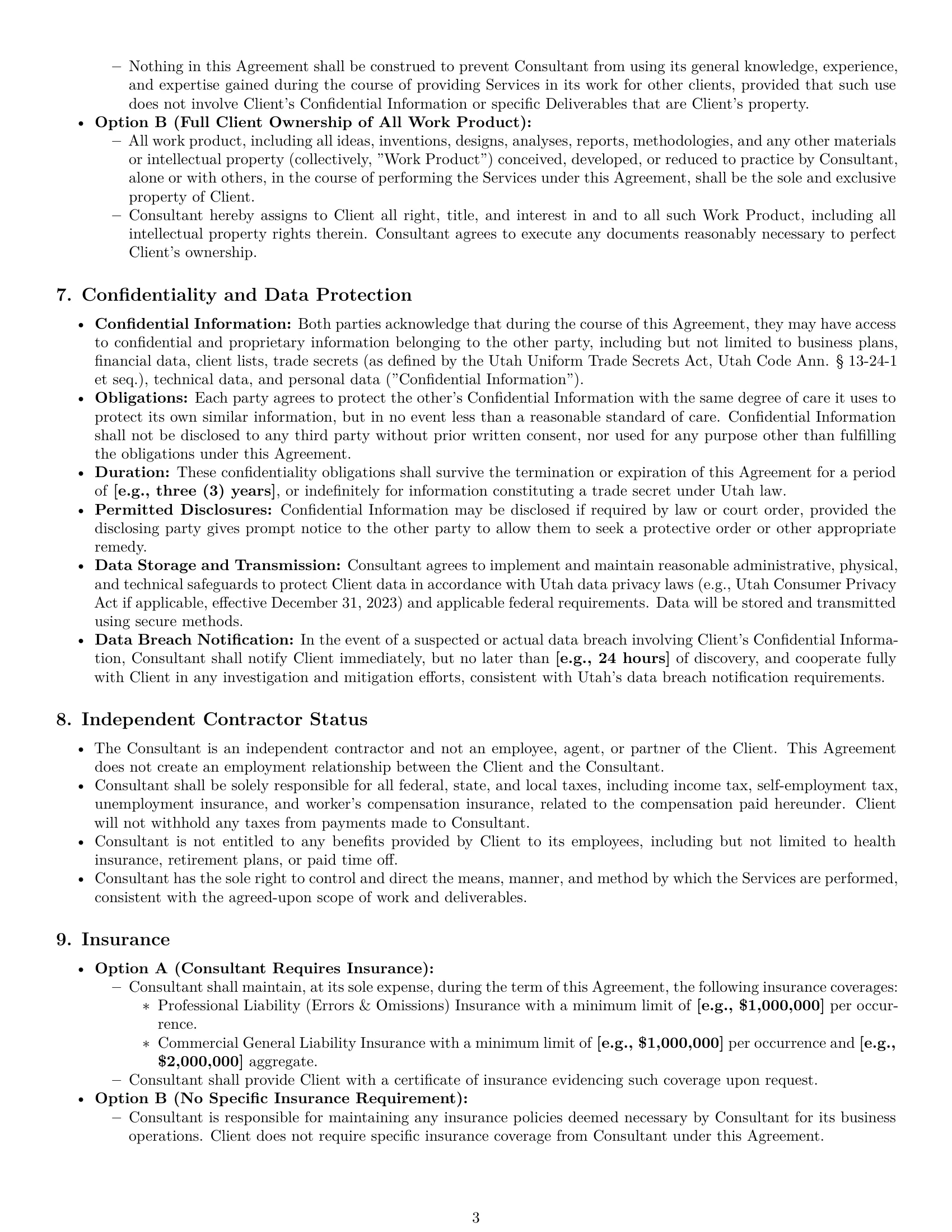 Preview page 3 of Pro Utah consulting service contract template