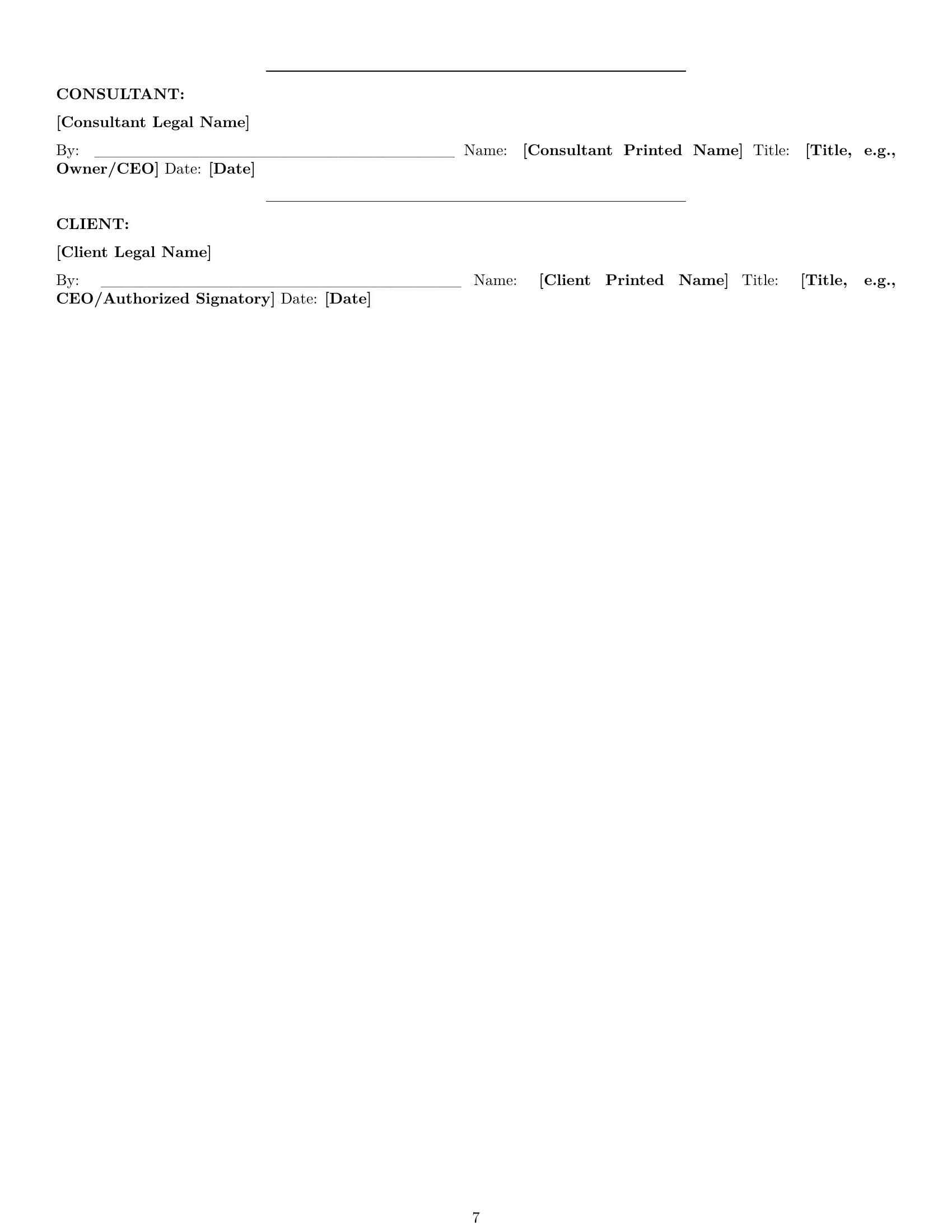 Preview page 7 of Pro Utah consulting service contract template