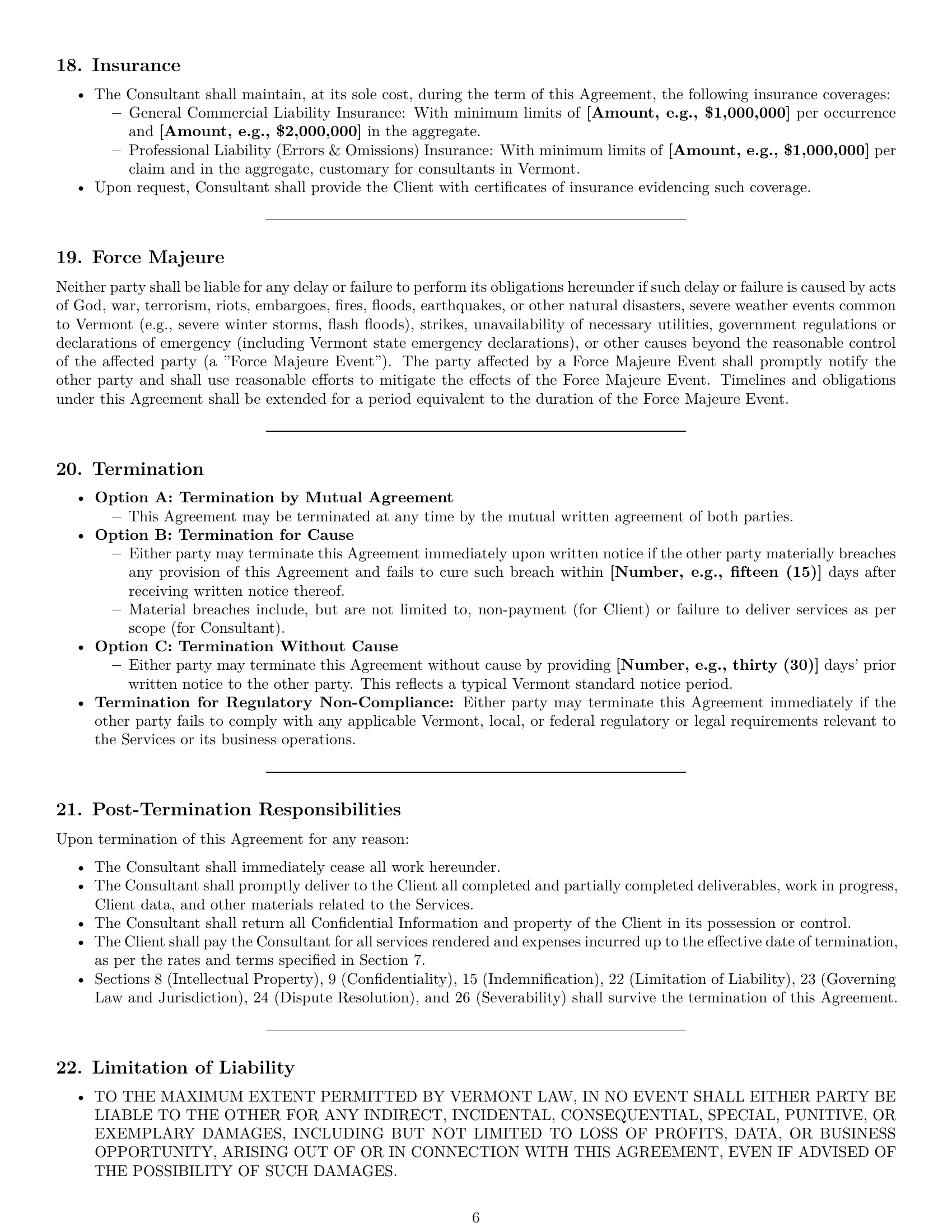 Preview page 6 of Pro Vermont consulting service contract template