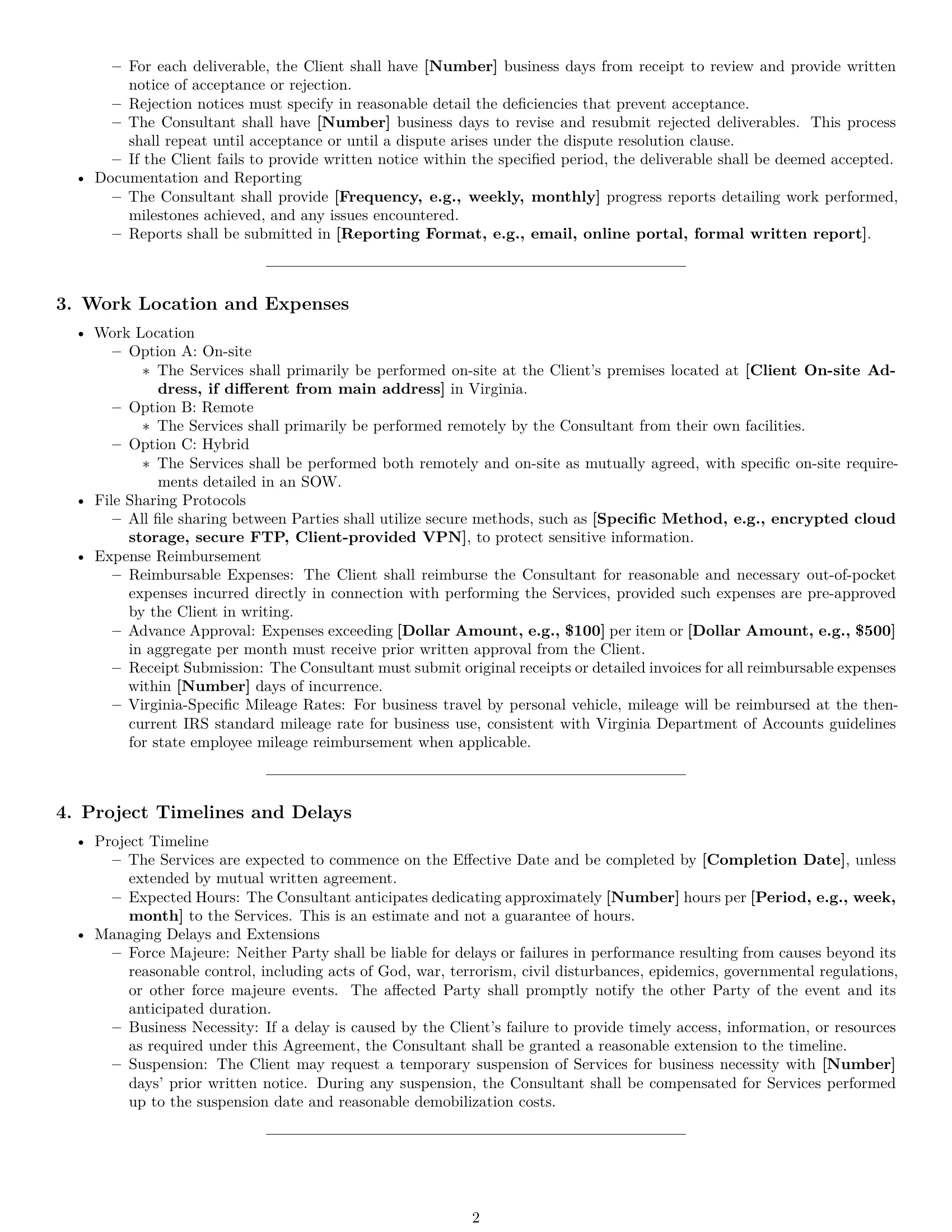 Preview page 2 of Pro Virginia consulting service contract template