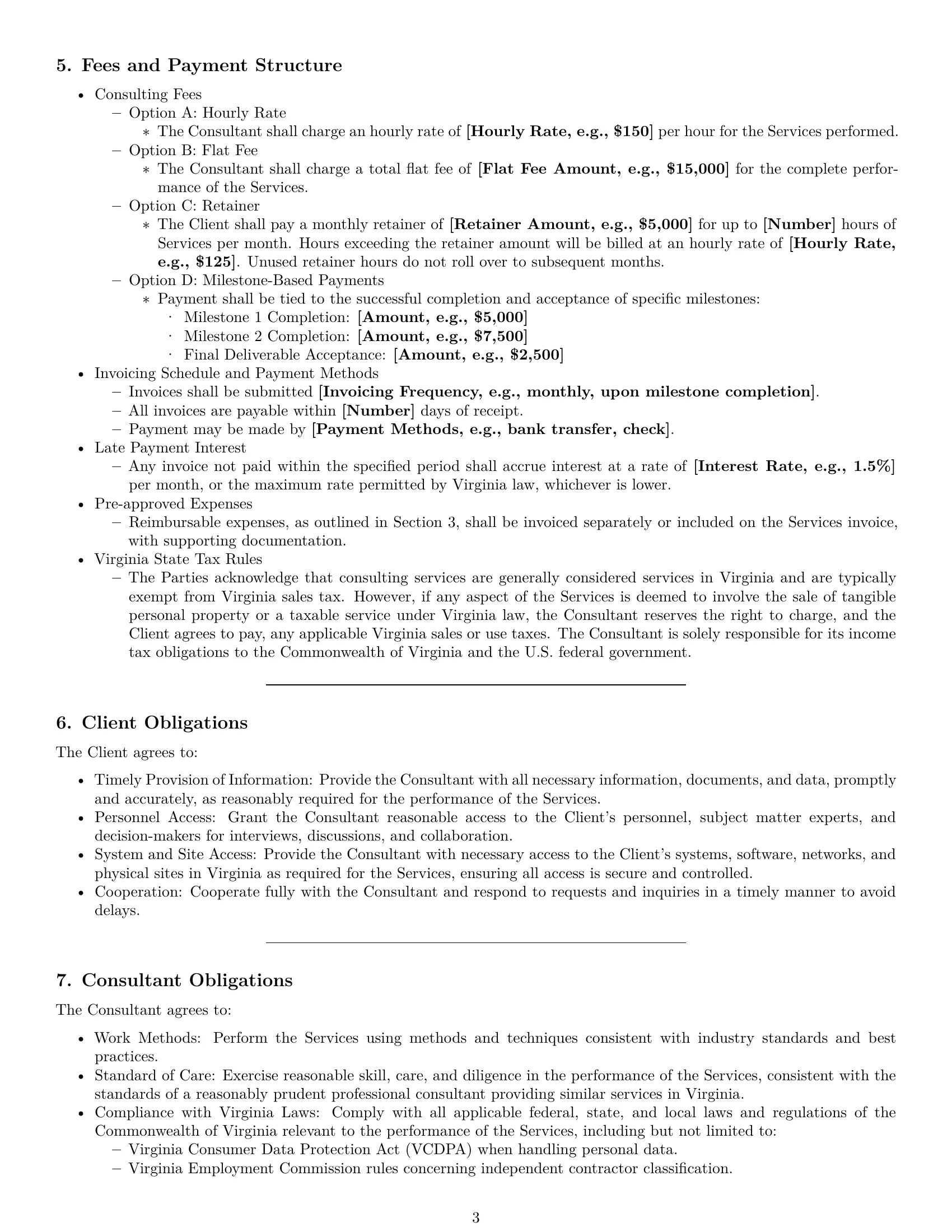 Preview page 3 of Pro Virginia consulting service contract template