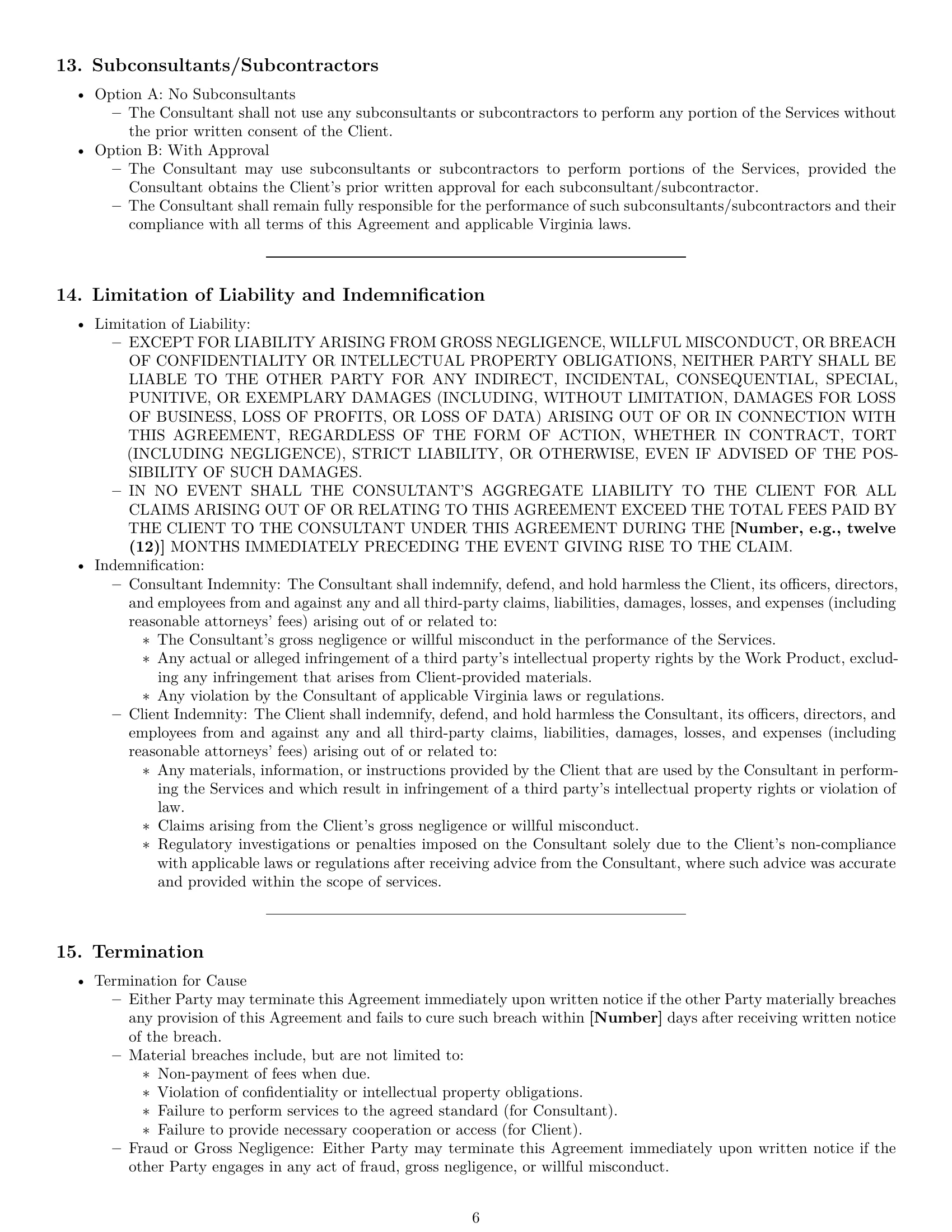 Preview page 6 of Pro Virginia consulting service contract template