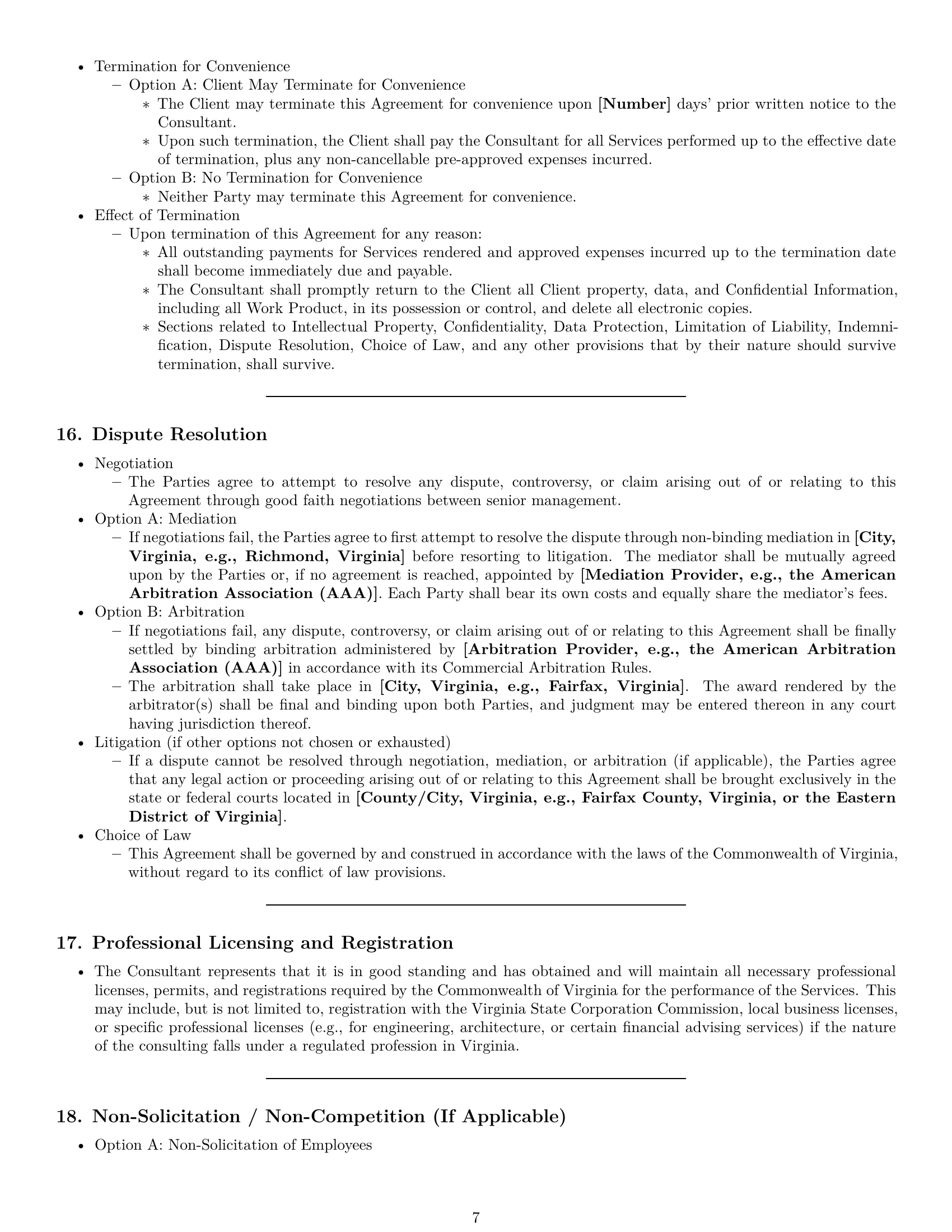 Preview page 7 of Pro Virginia consulting service contract template