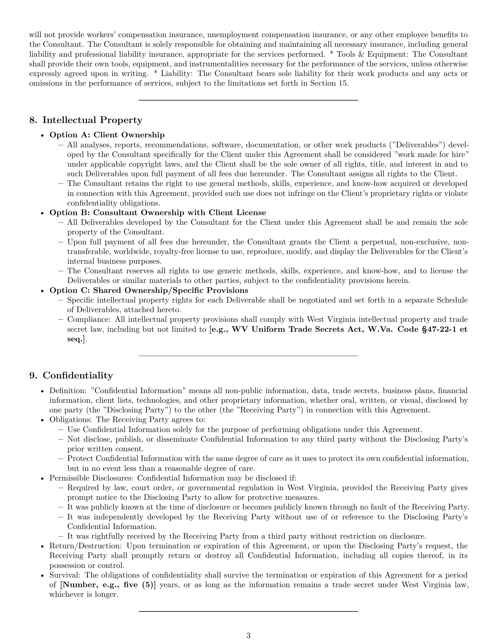 Preview page 3 of Pro West Virginia consulting service contract template
