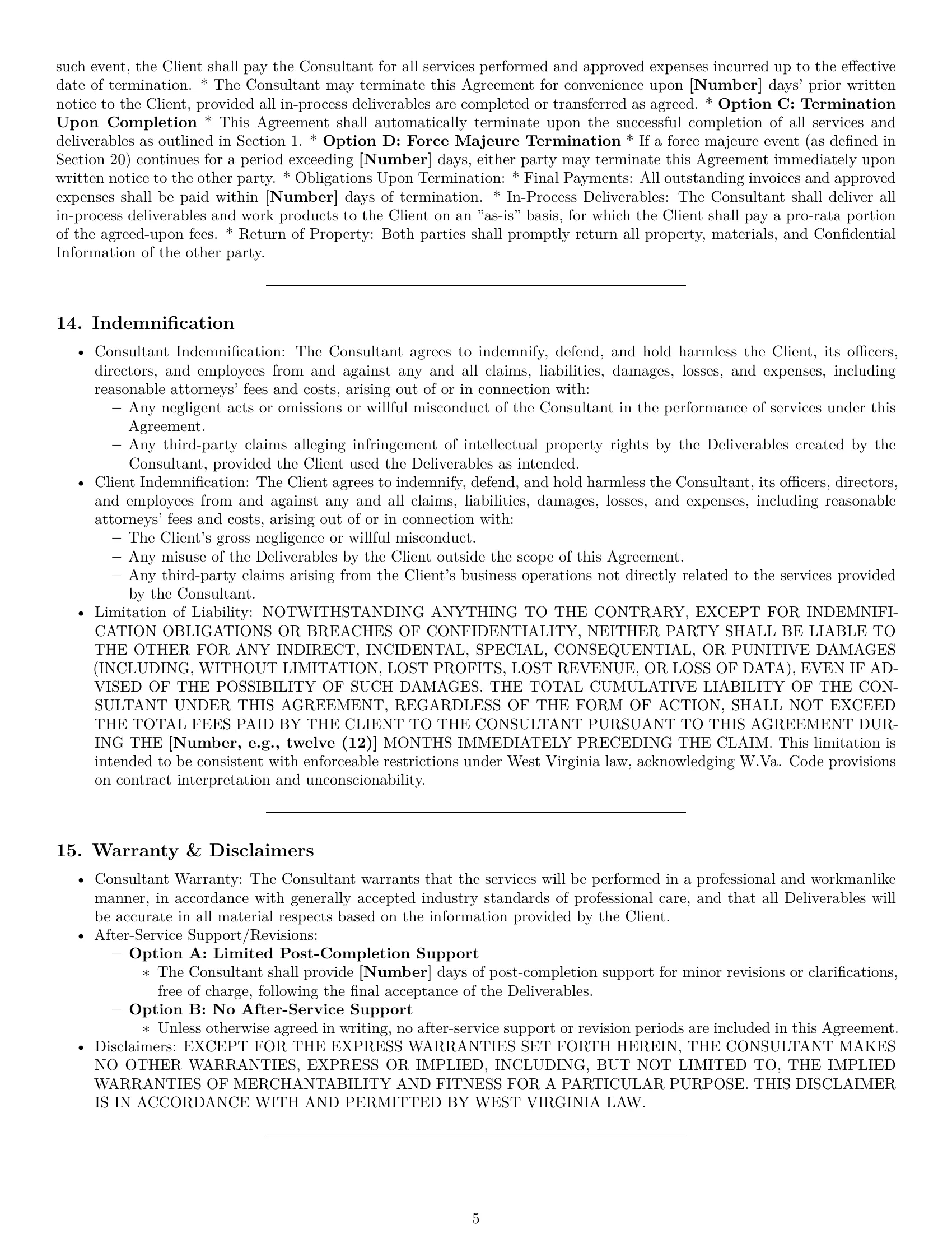 Preview page 5 of Pro West Virginia consulting service contract template