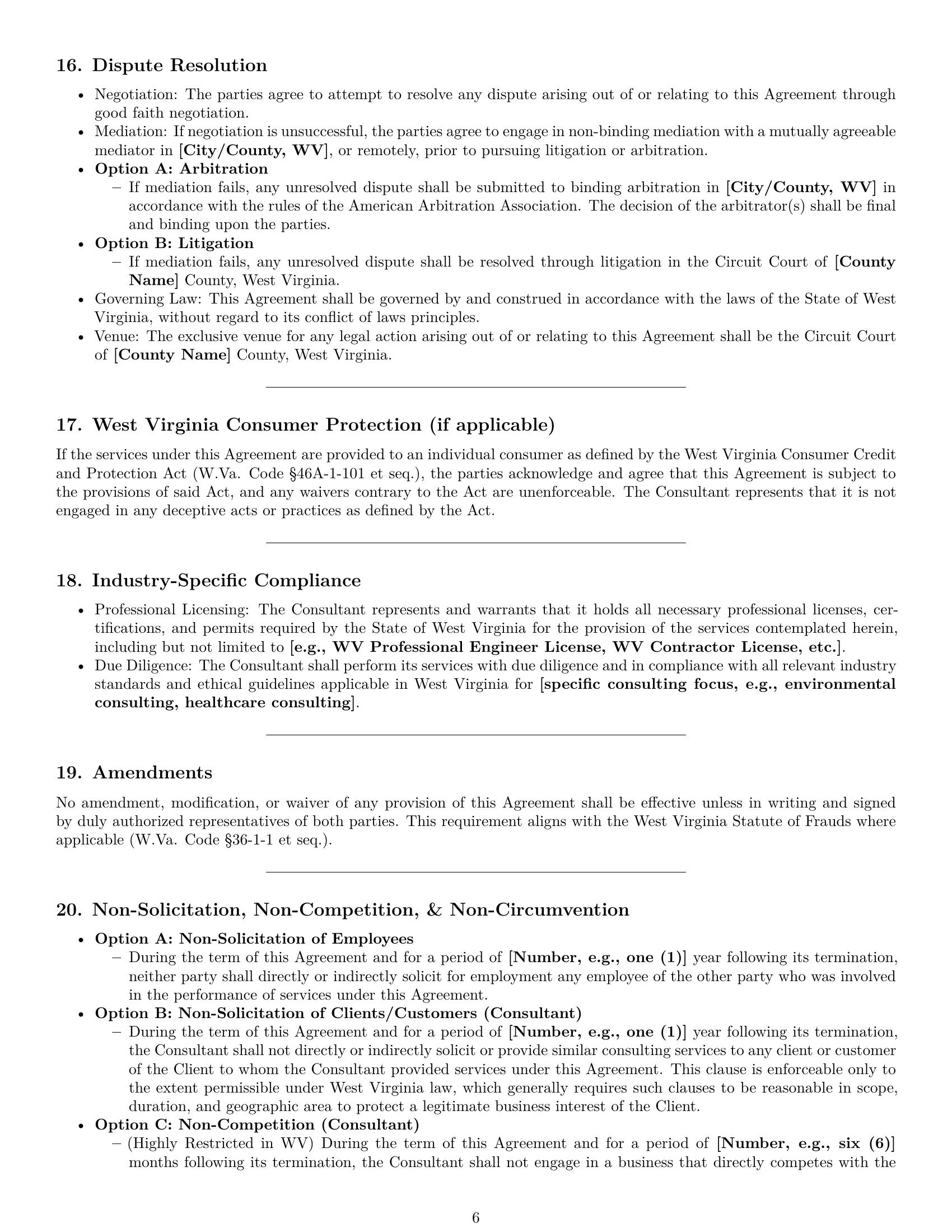 Preview page 6 of Pro West Virginia consulting service contract template