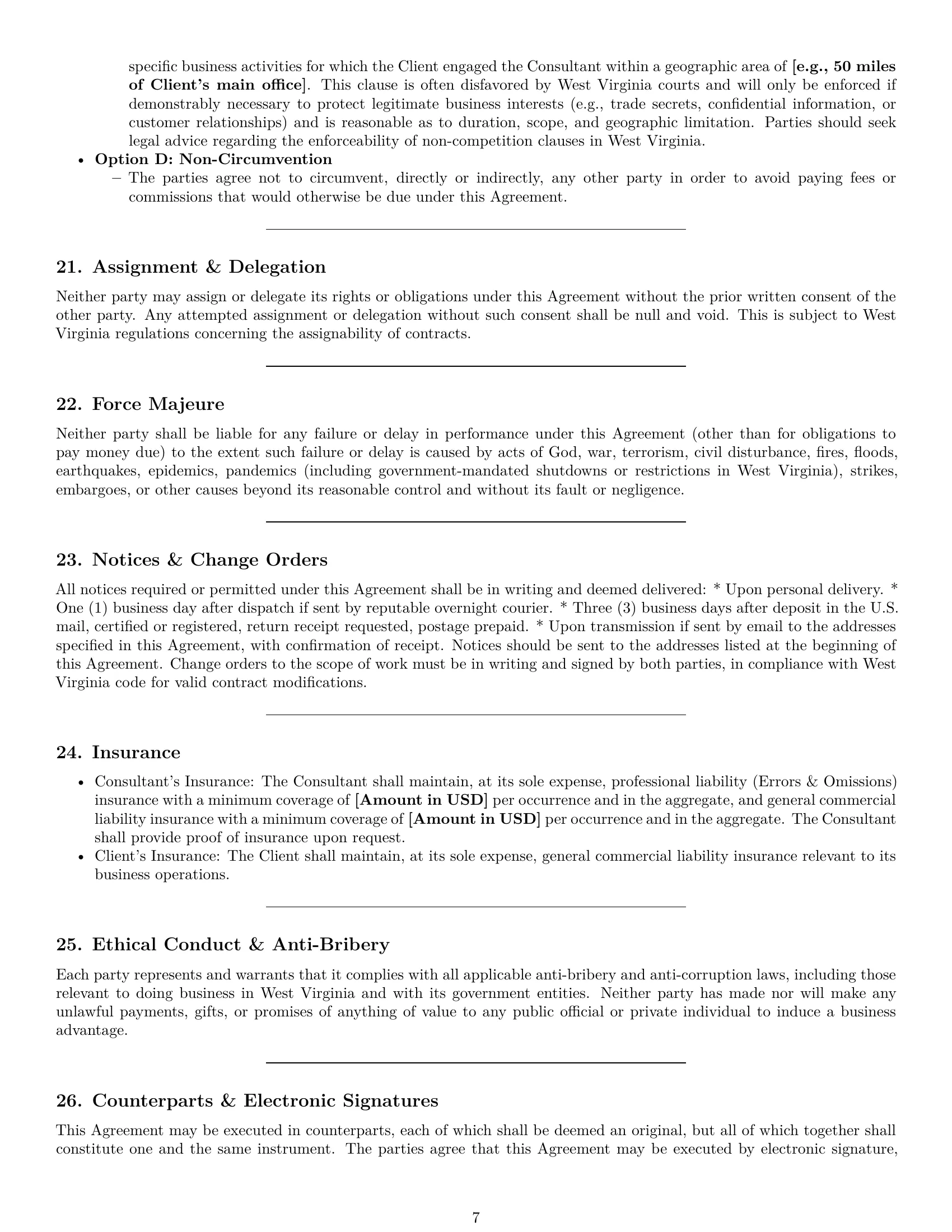 Preview page 7 of Pro West Virginia consulting service contract template
