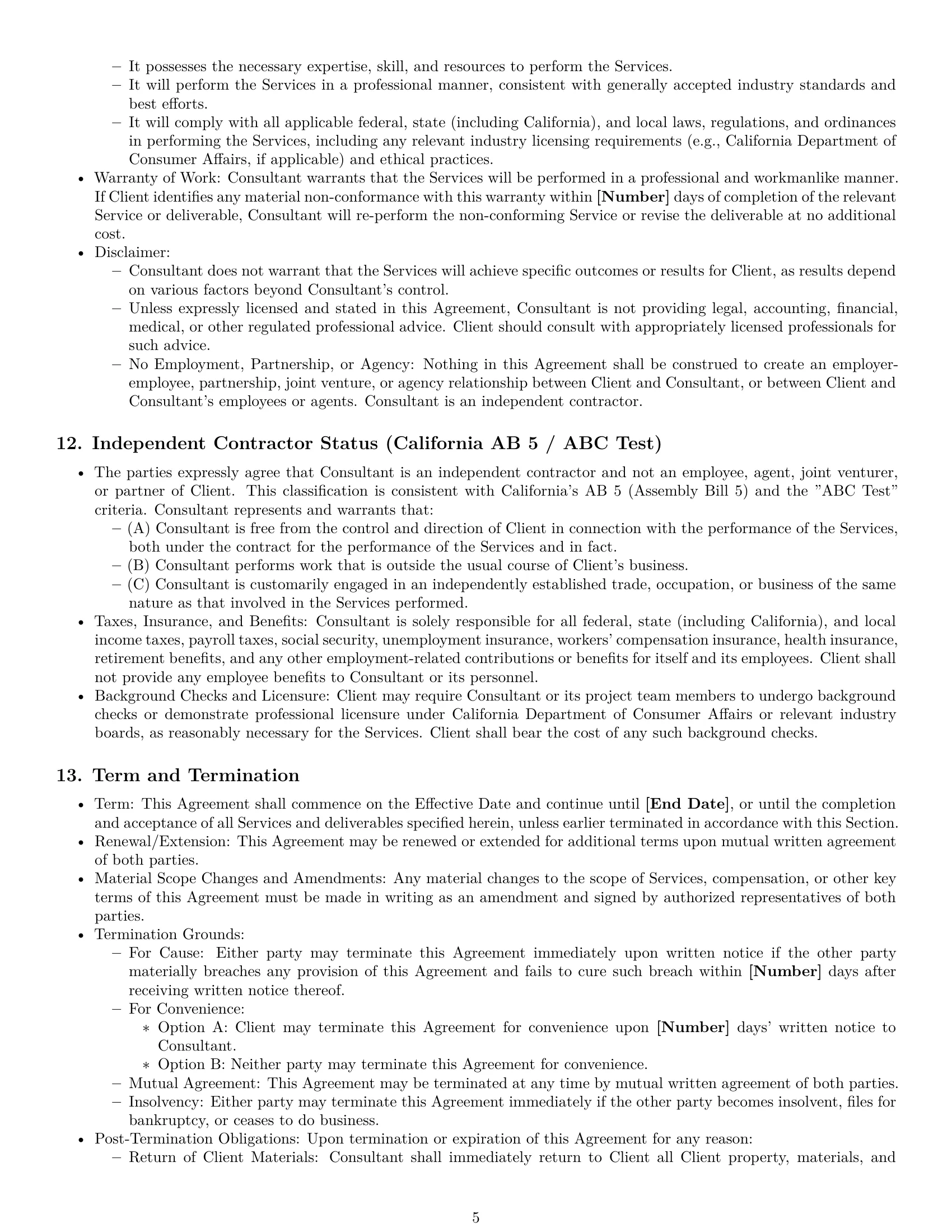 Preview page 5 of Pro California consulting service contract template