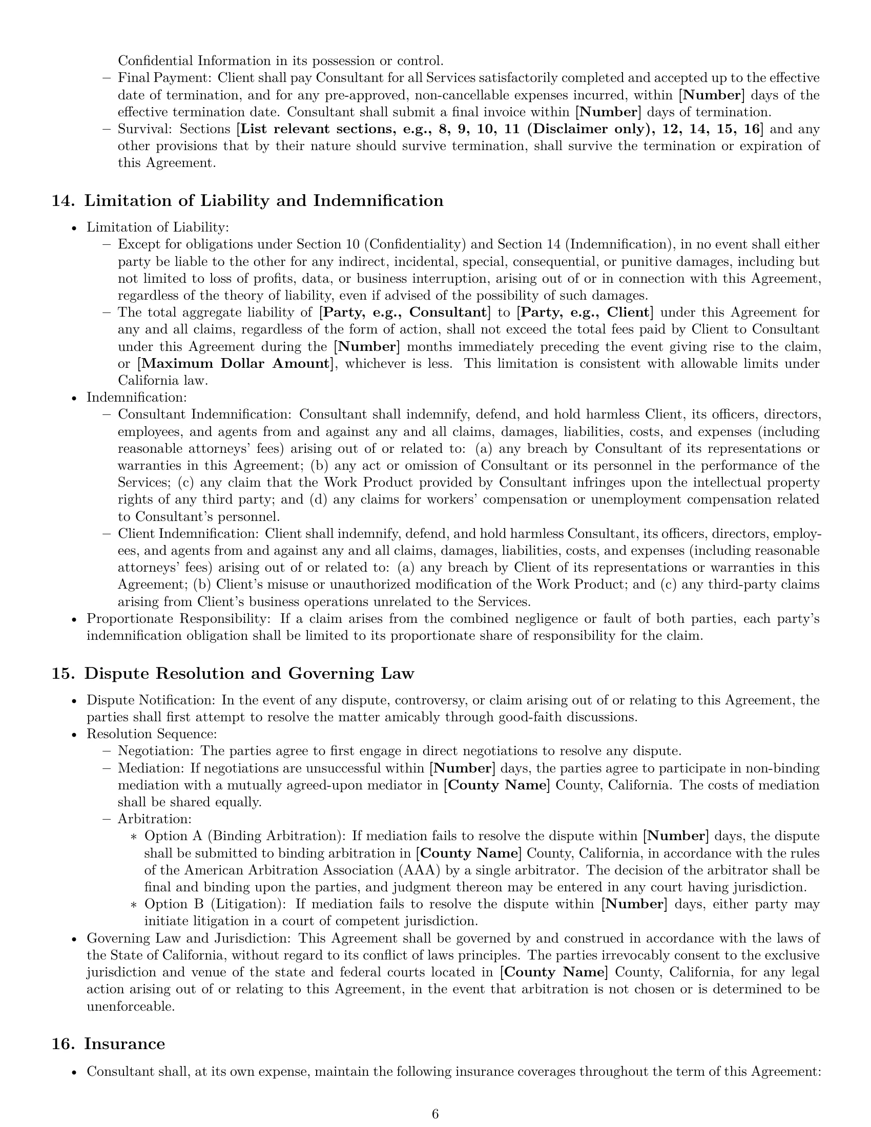 Preview page 6 of Pro California consulting service contract template
