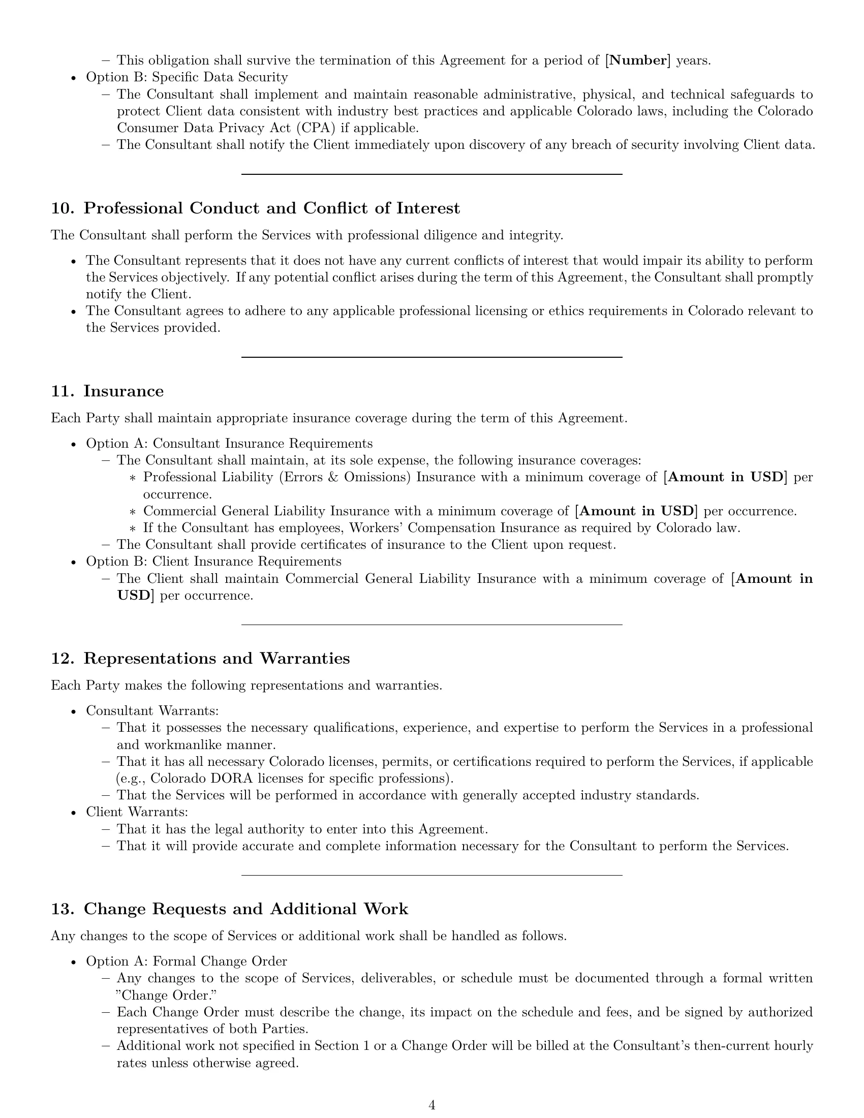 Preview page 4 of Pro Colorado consulting service contract template