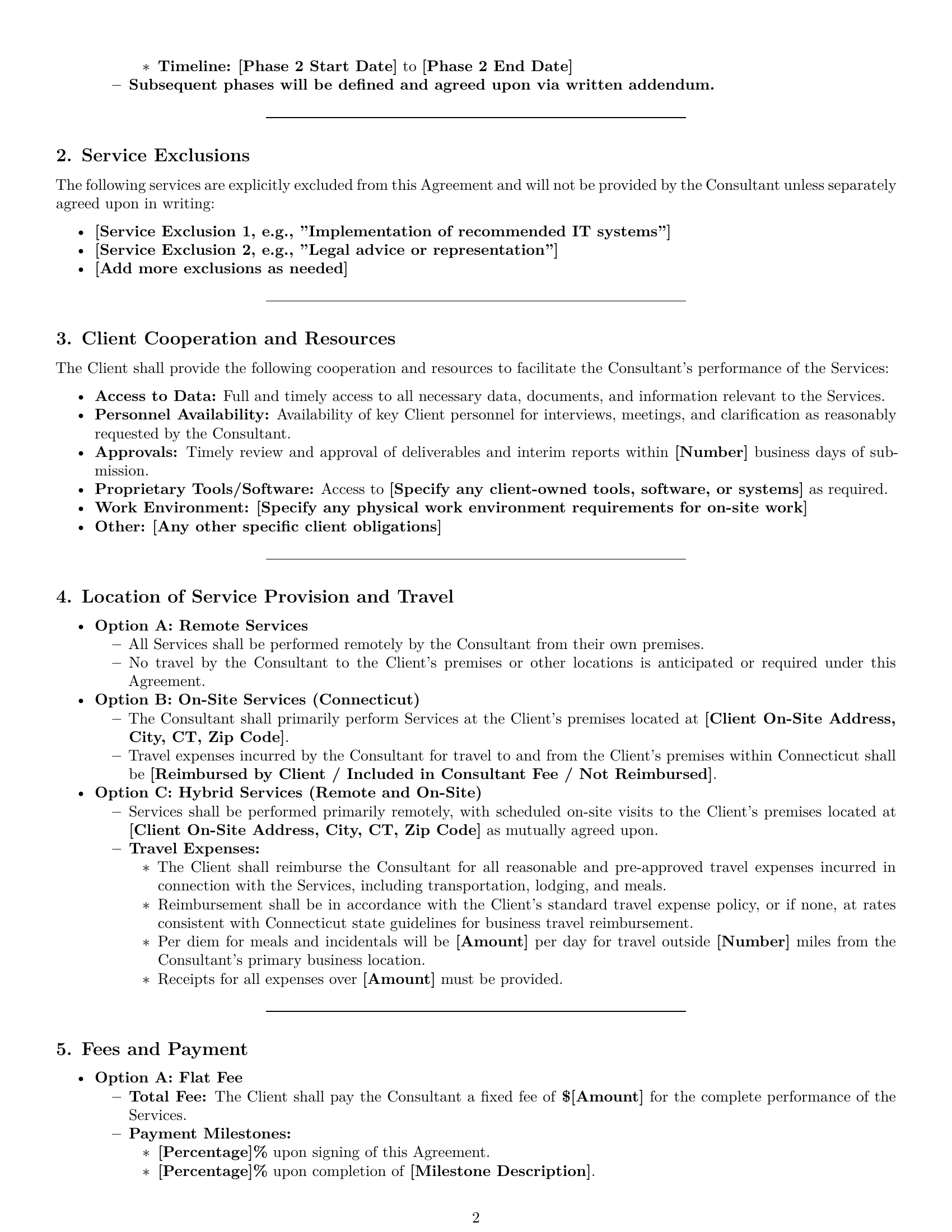 Preview page 2 of Pro Connecticut consulting service contract template