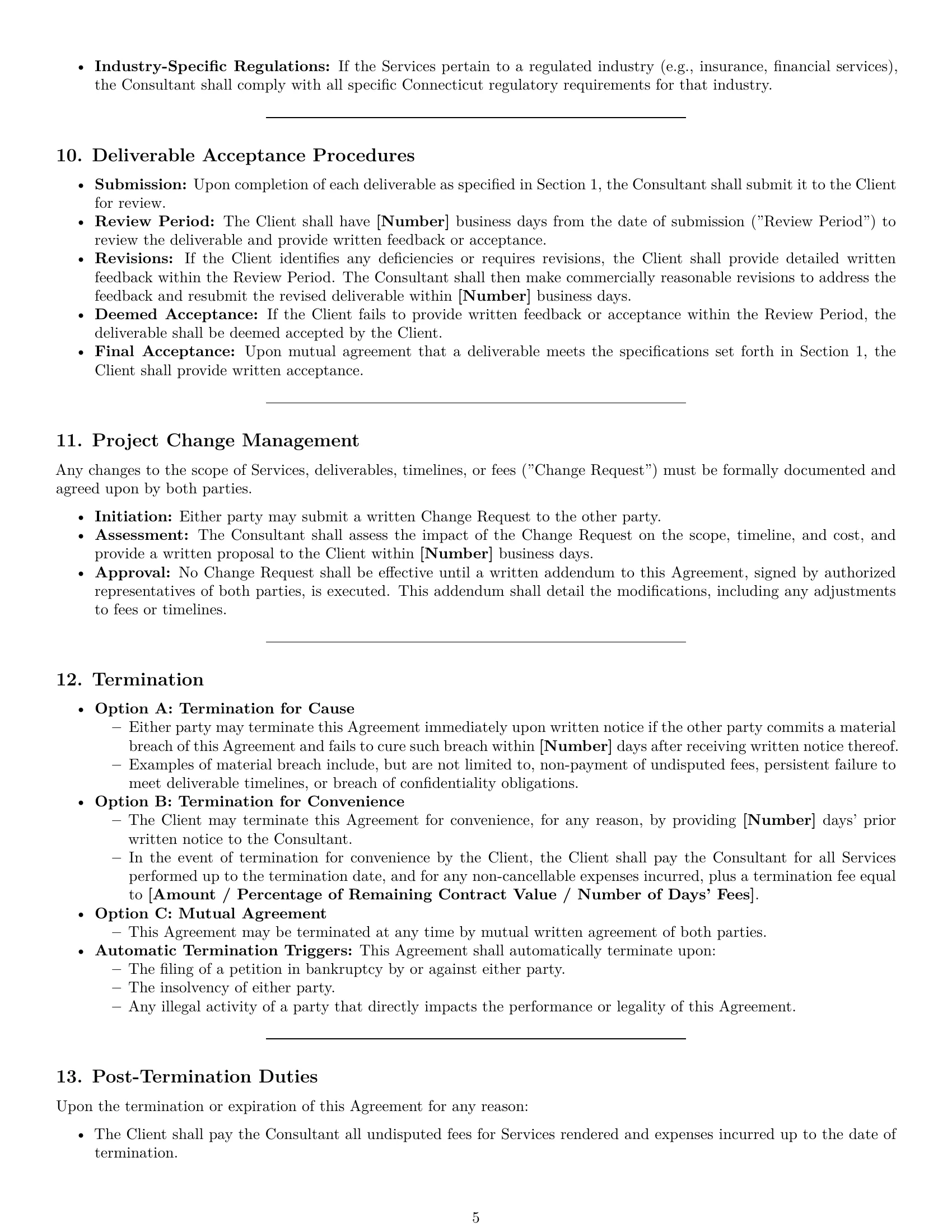 Preview page 5 of Pro Connecticut consulting service contract template