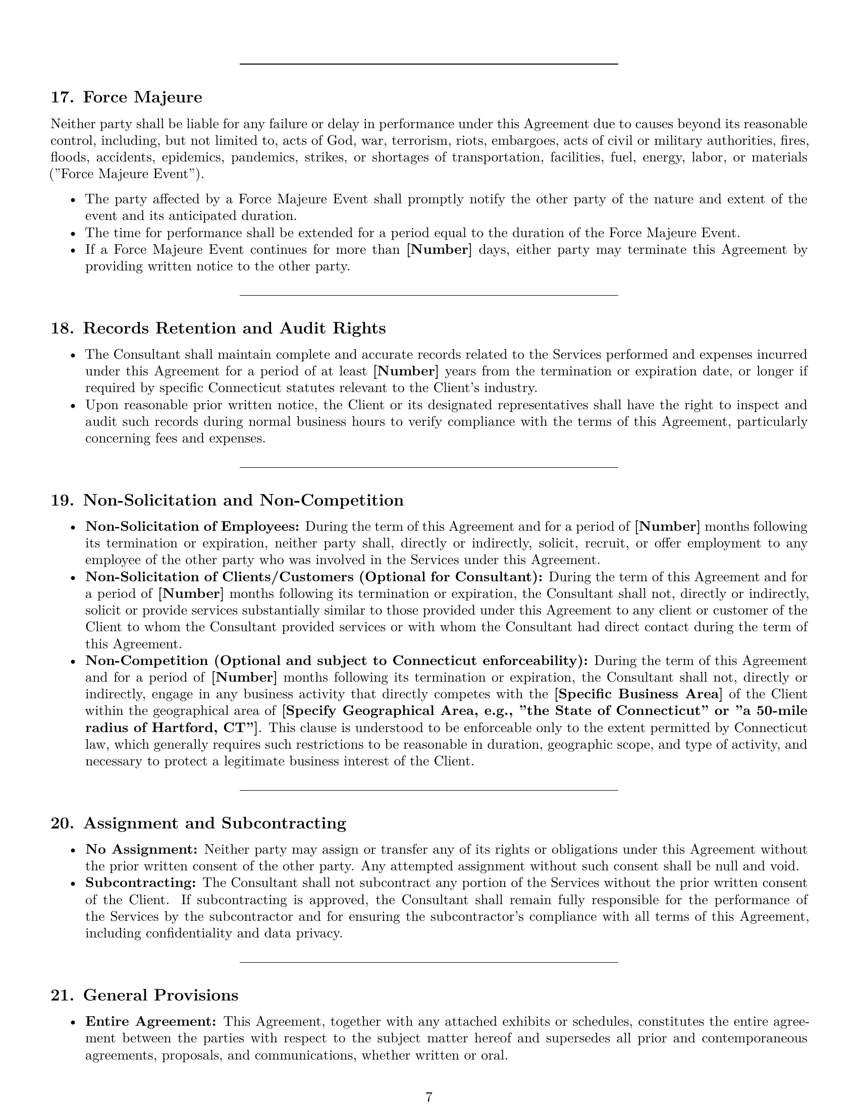 Preview page 7 of Pro Connecticut consulting service contract template