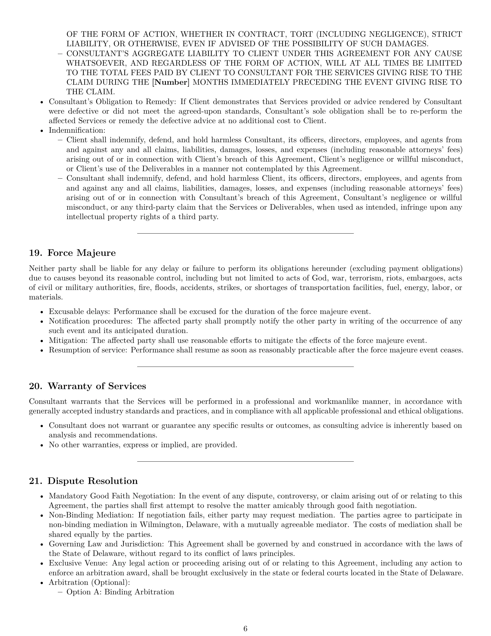 Preview page 6 of Pro Delaware consulting service contract template