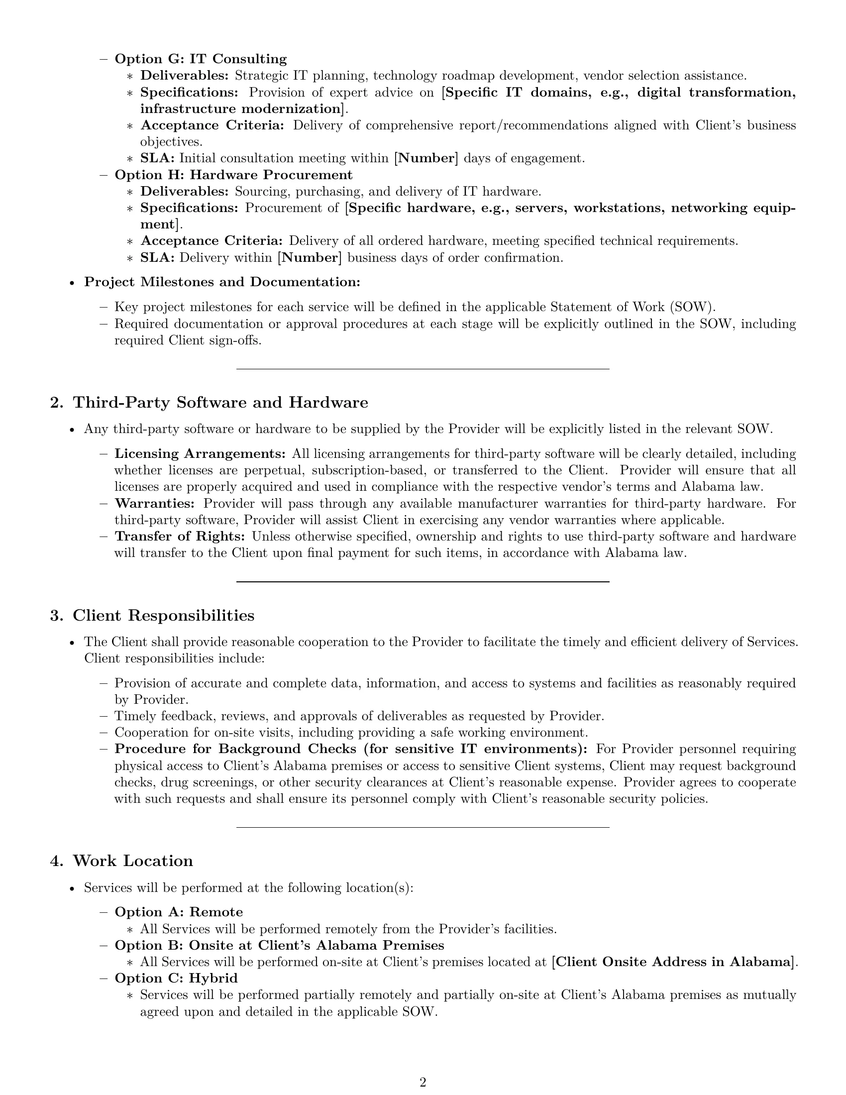Preview page 2 of Pro Alabama IT service contract template