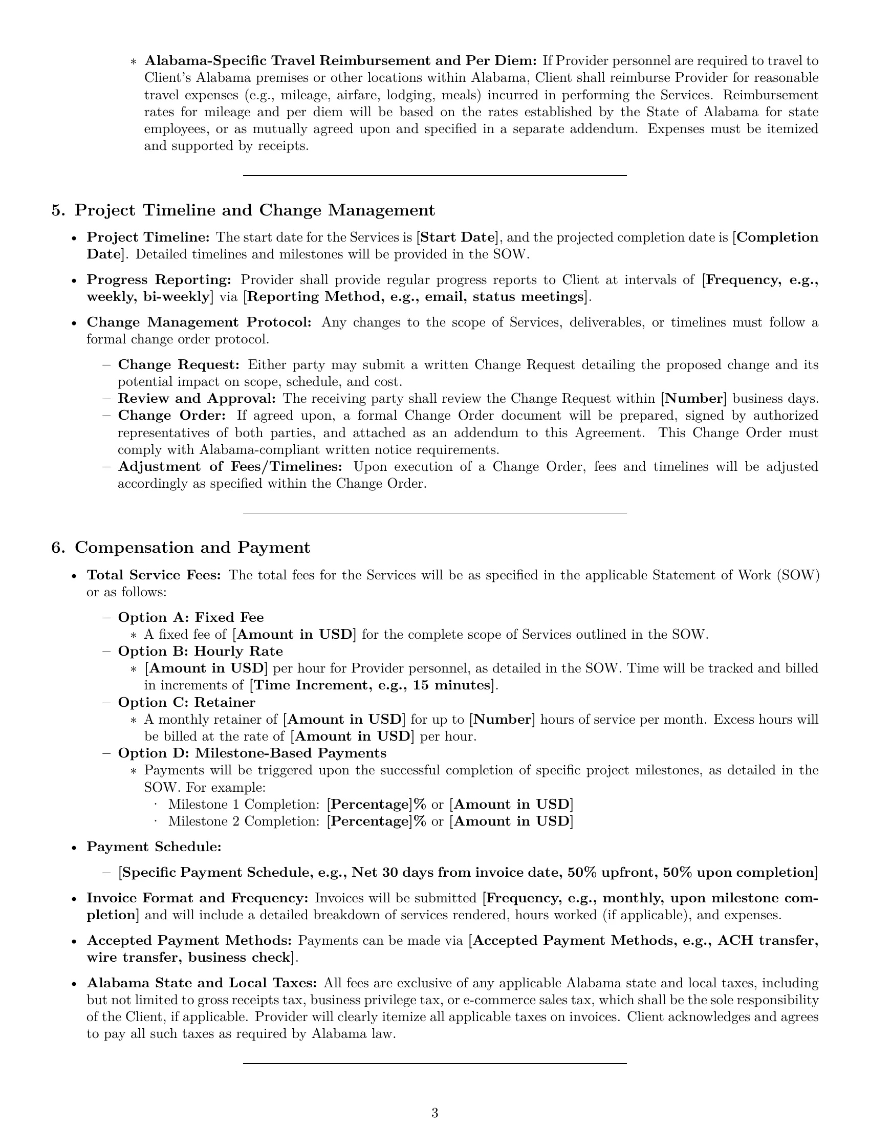 Preview page 3 of Pro Alabama IT service contract template