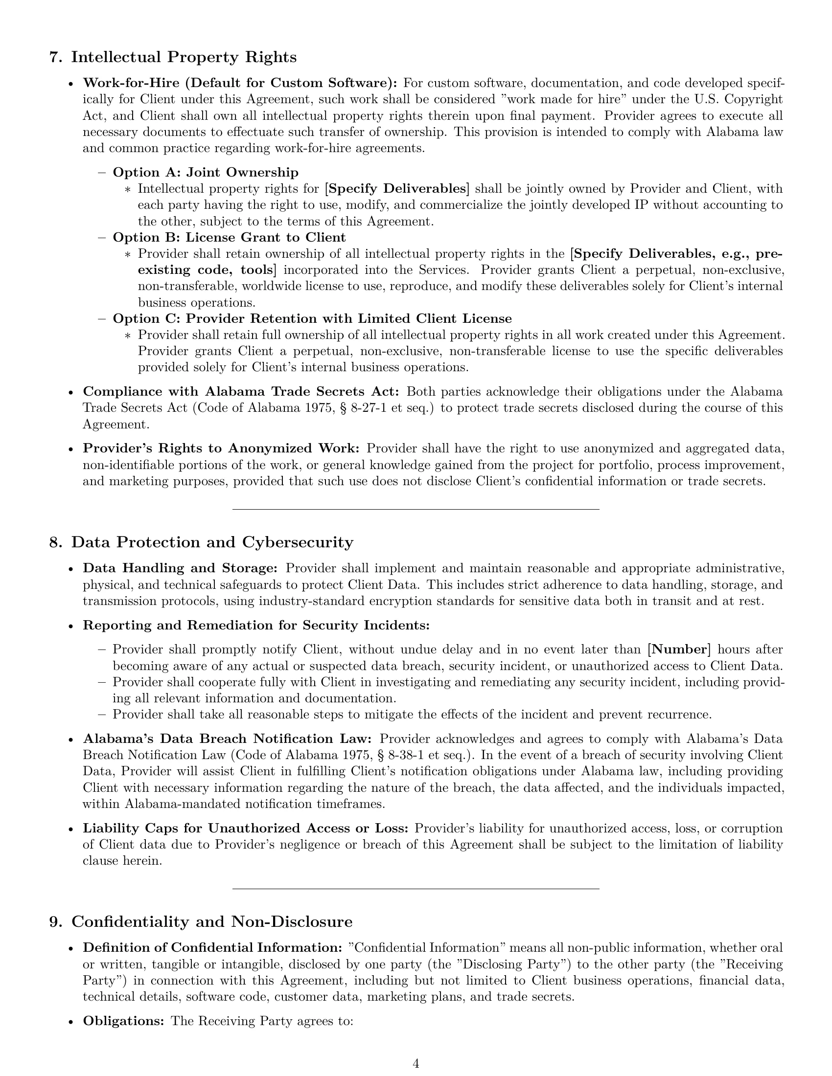 Preview page 4 of Pro Alabama IT service contract template
