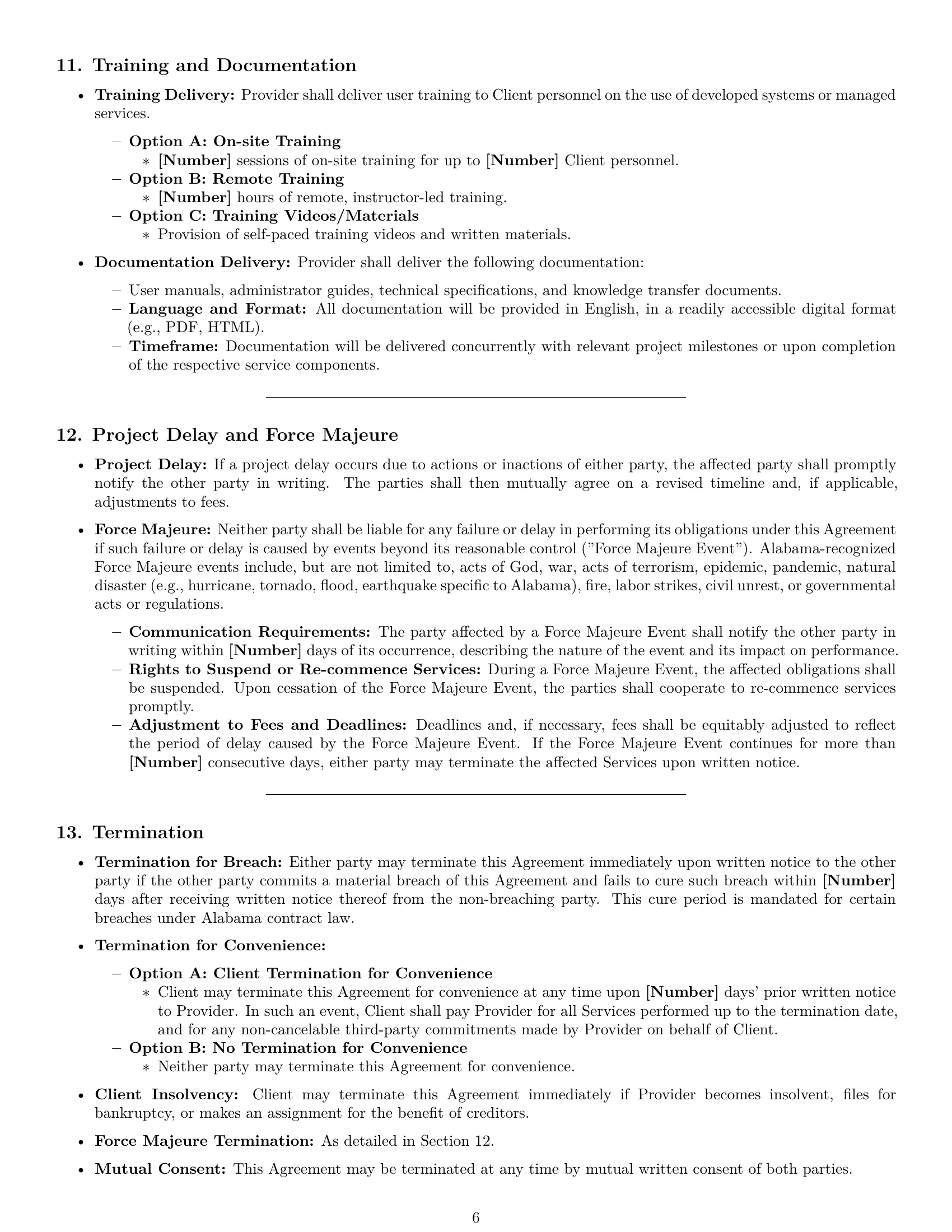 Preview page 6 of Pro Alabama IT service contract template