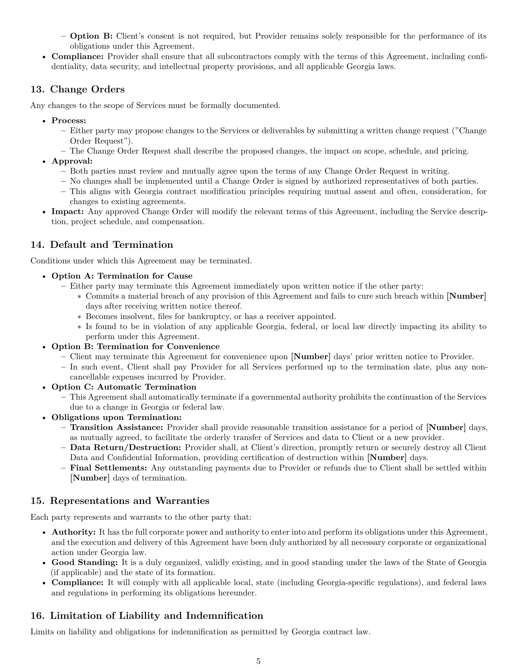 Preview page 5 of Pro Georgia IT service contract template