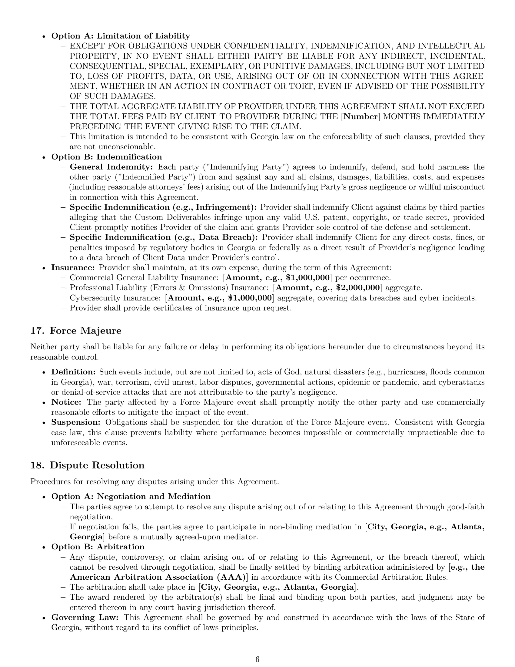 Preview page 6 of Pro Georgia IT service contract template