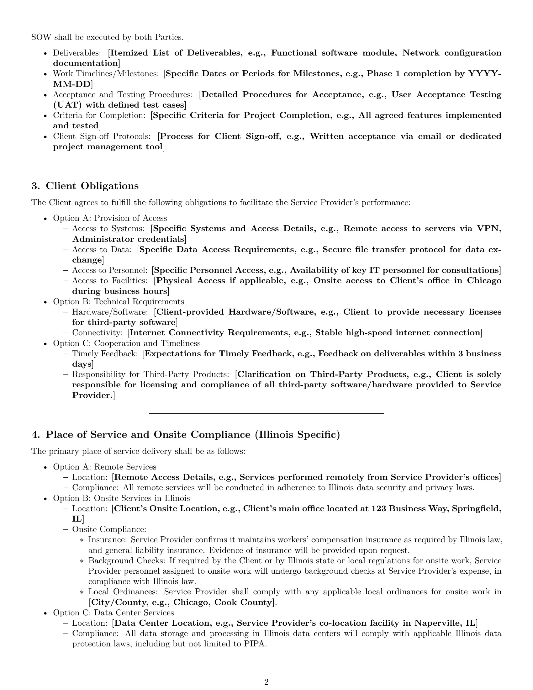 Preview page 2 of Pro Illinois IT service contract template