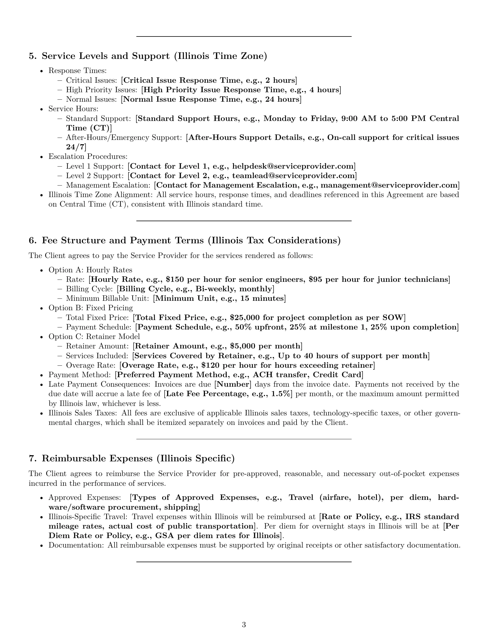 Preview page 3 of Pro Illinois IT service contract template