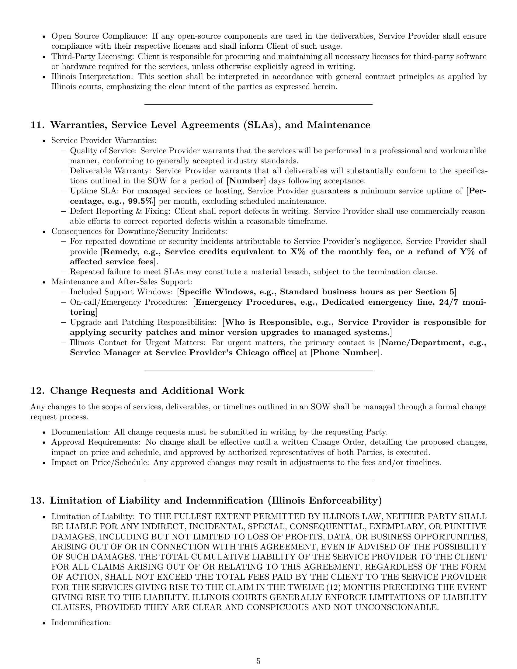 Preview page 5 of Pro Illinois IT service contract template
