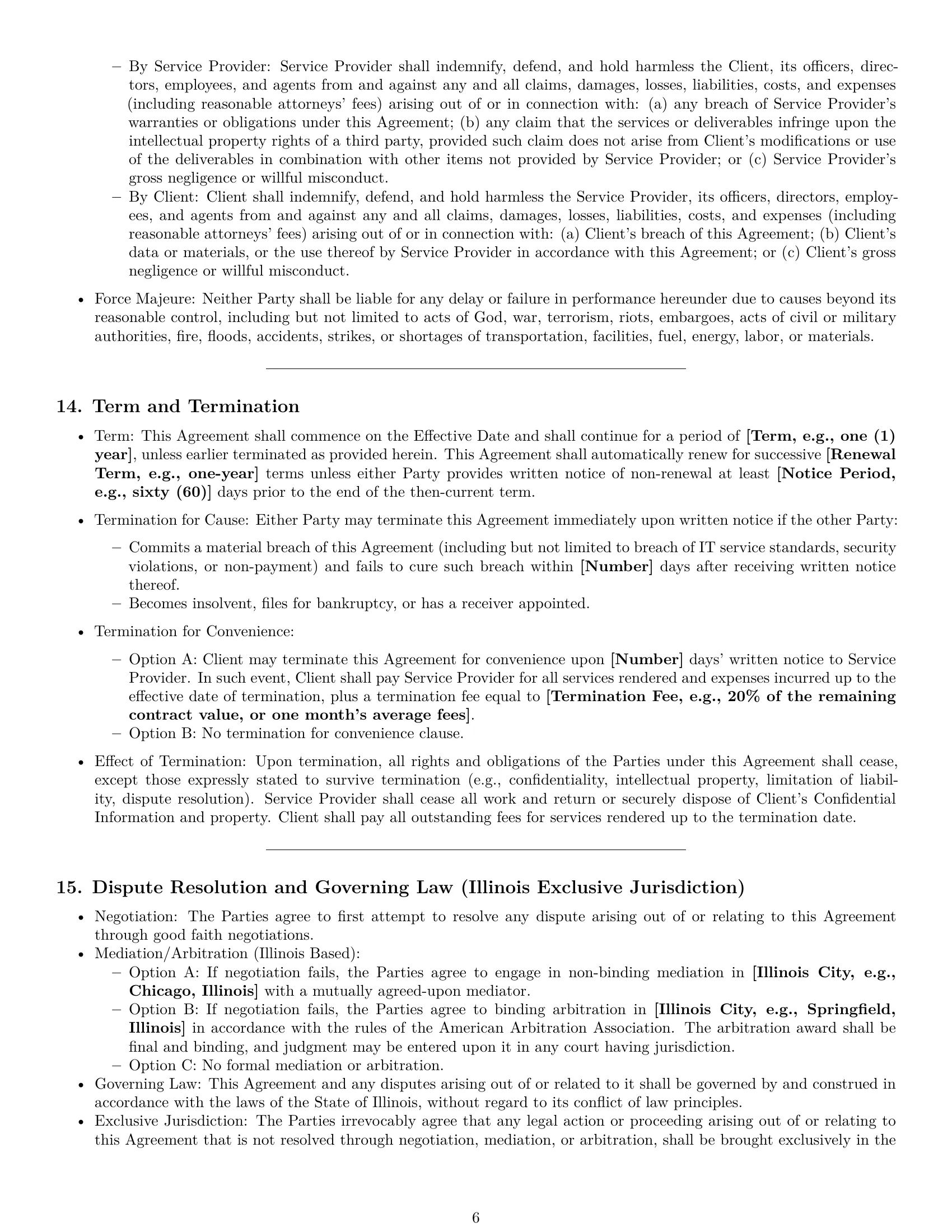 Preview page 6 of Pro Illinois IT service contract template