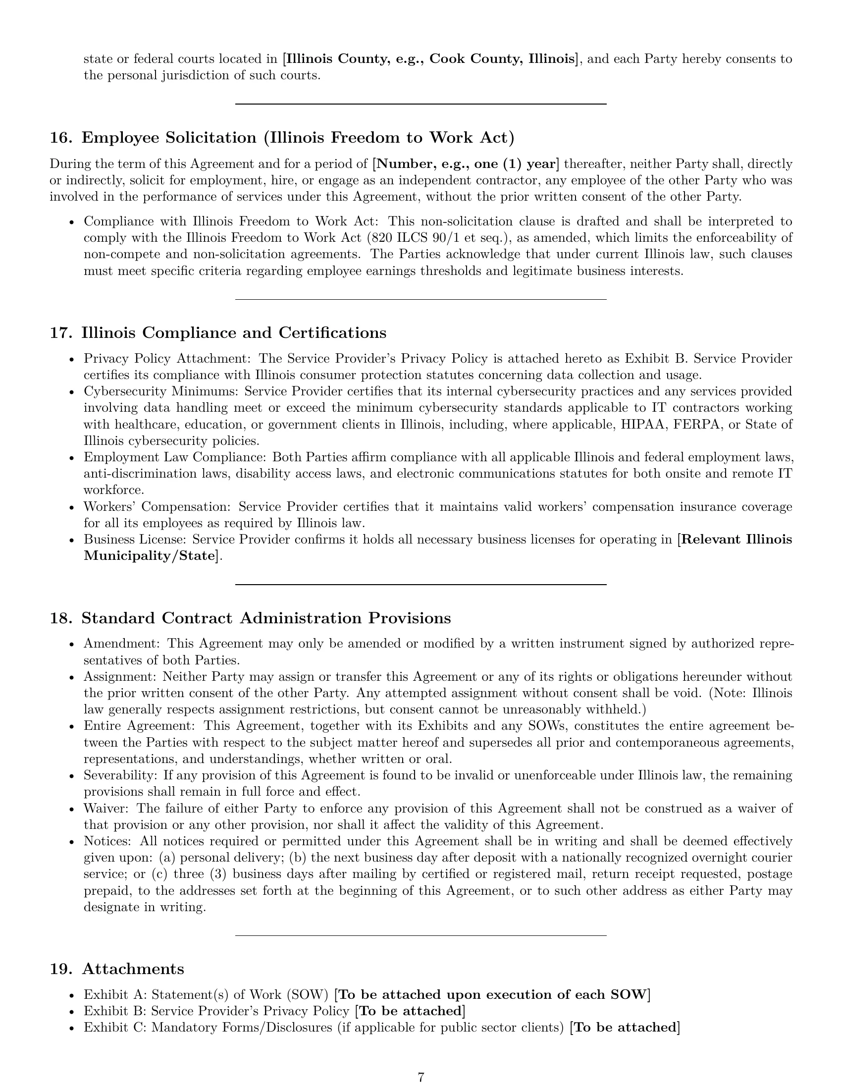 Preview page 7 of Pro Illinois IT service contract template