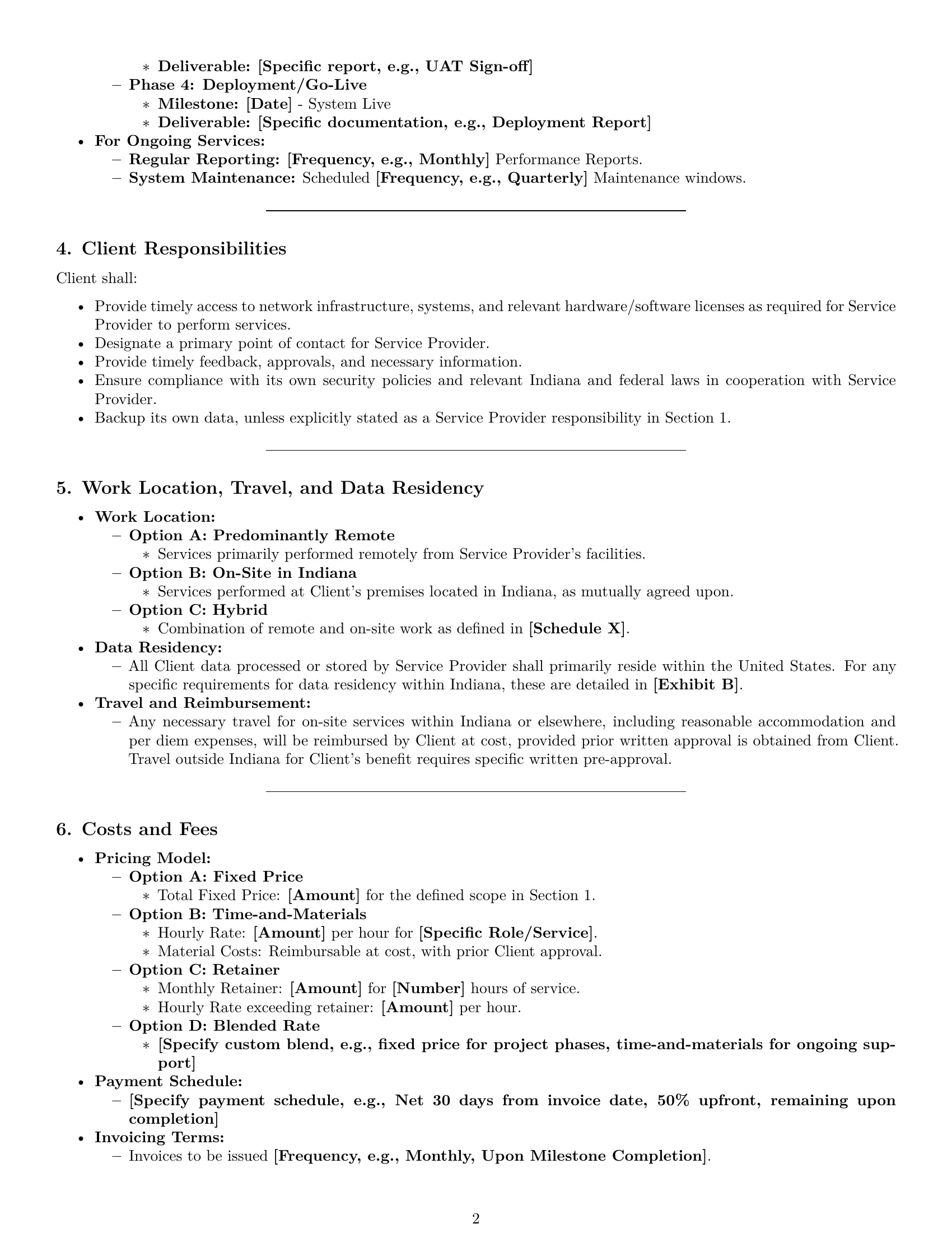 Preview page 2 of Pro Indiana IT service contract template