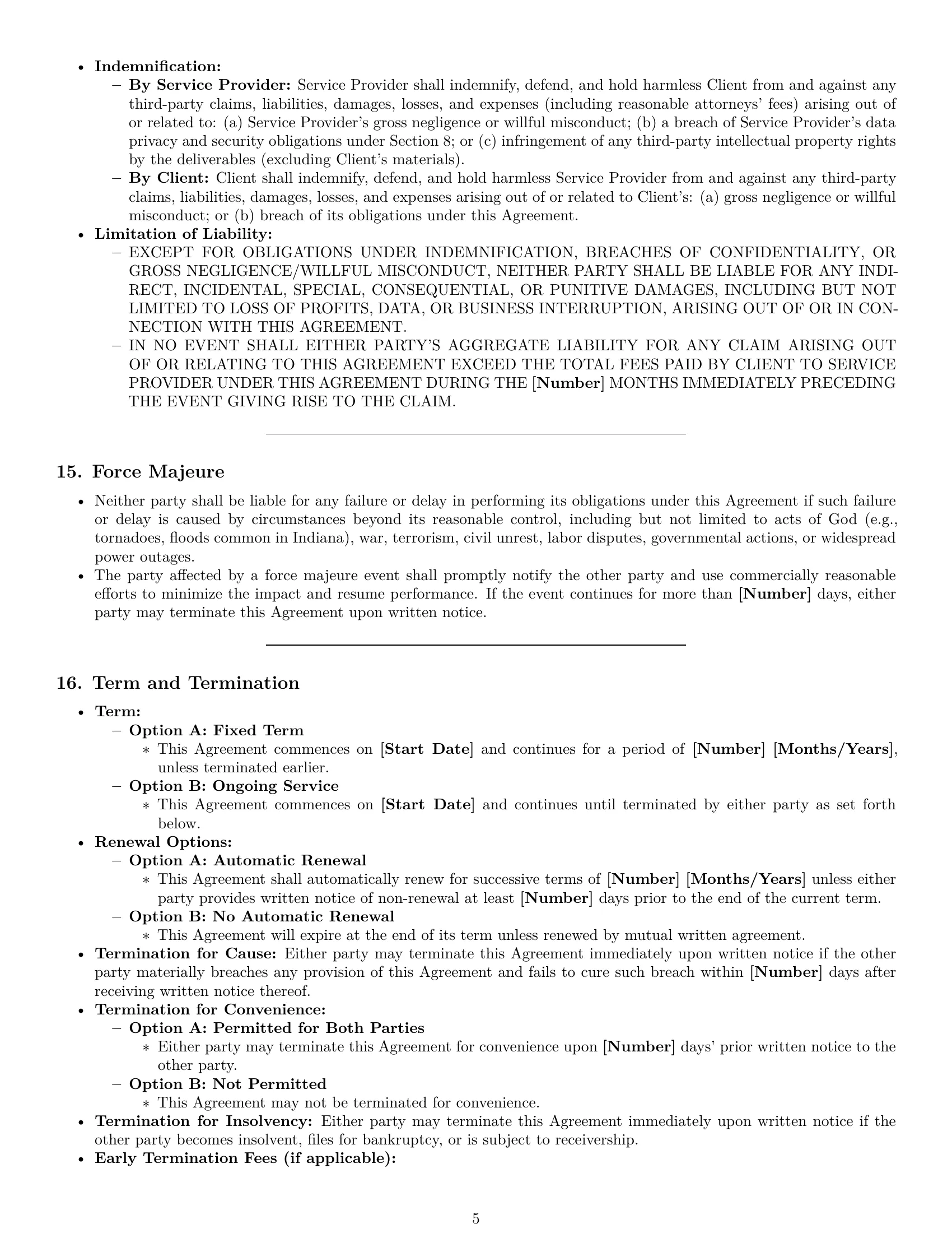 Preview page 5 of Pro Indiana IT service contract template