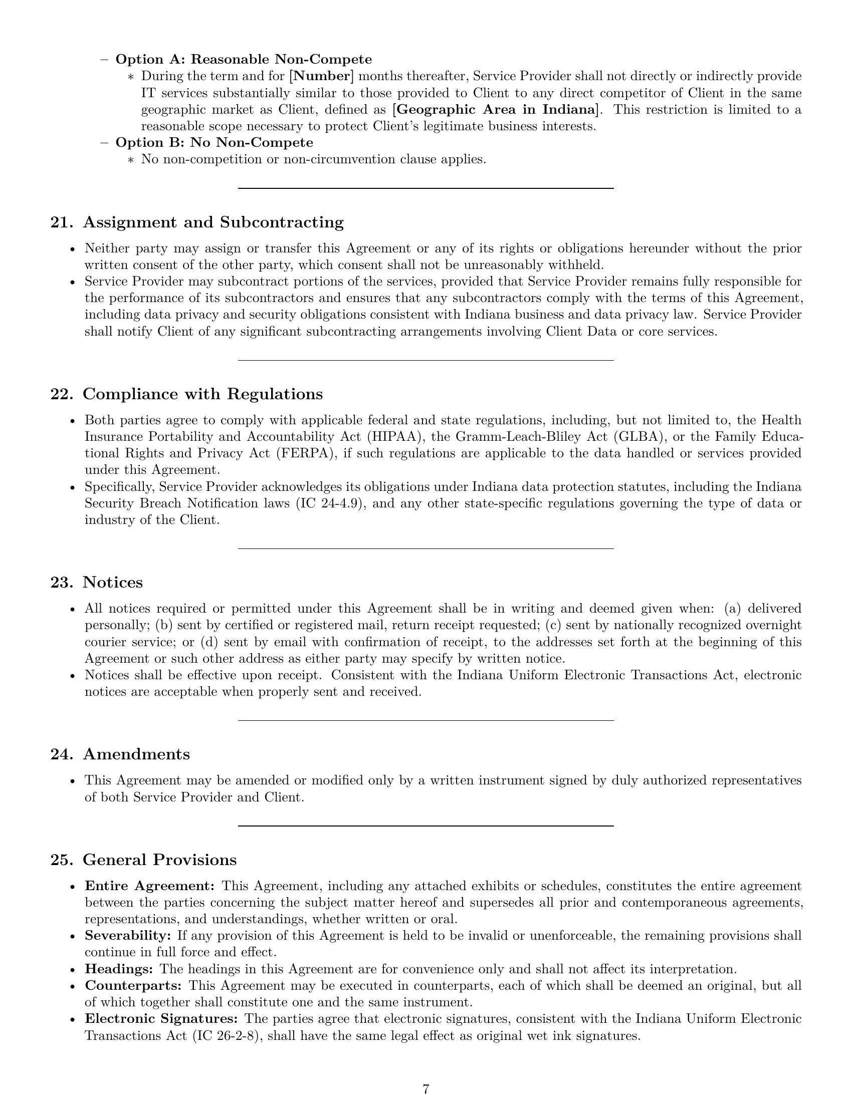 Preview page 7 of Pro Indiana IT service contract template