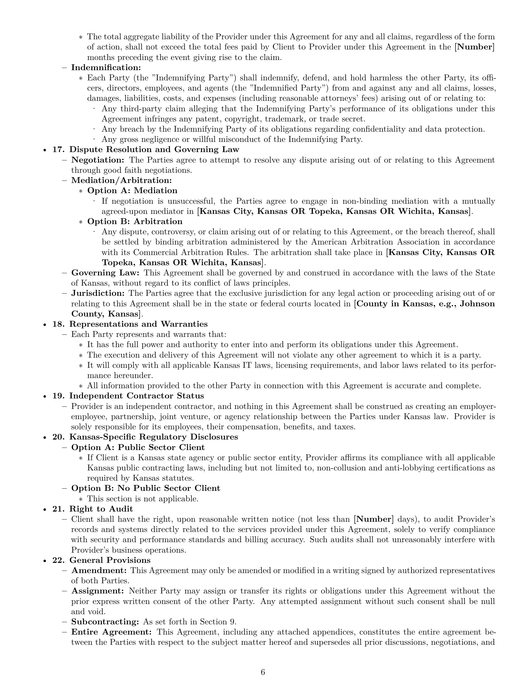 Preview page 6 of Pro Kansas IT service contract template
