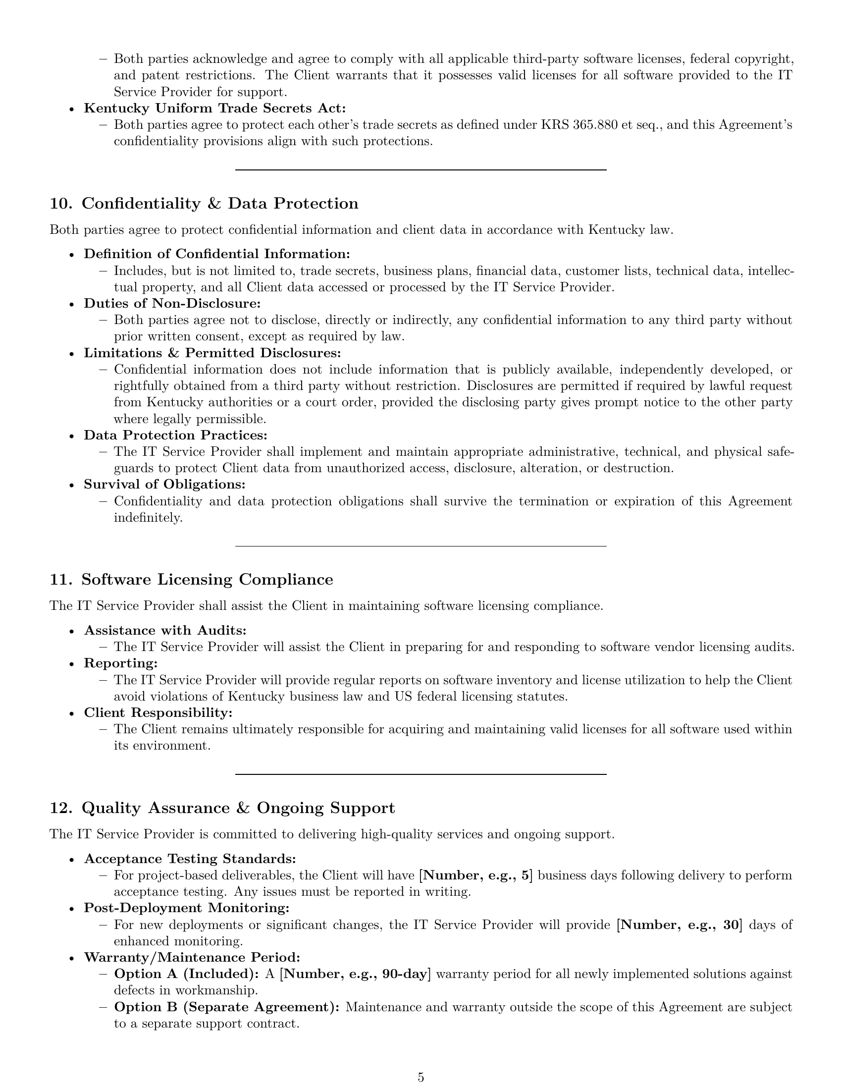 Preview page 5 of Pro Kentucky IT service contract template