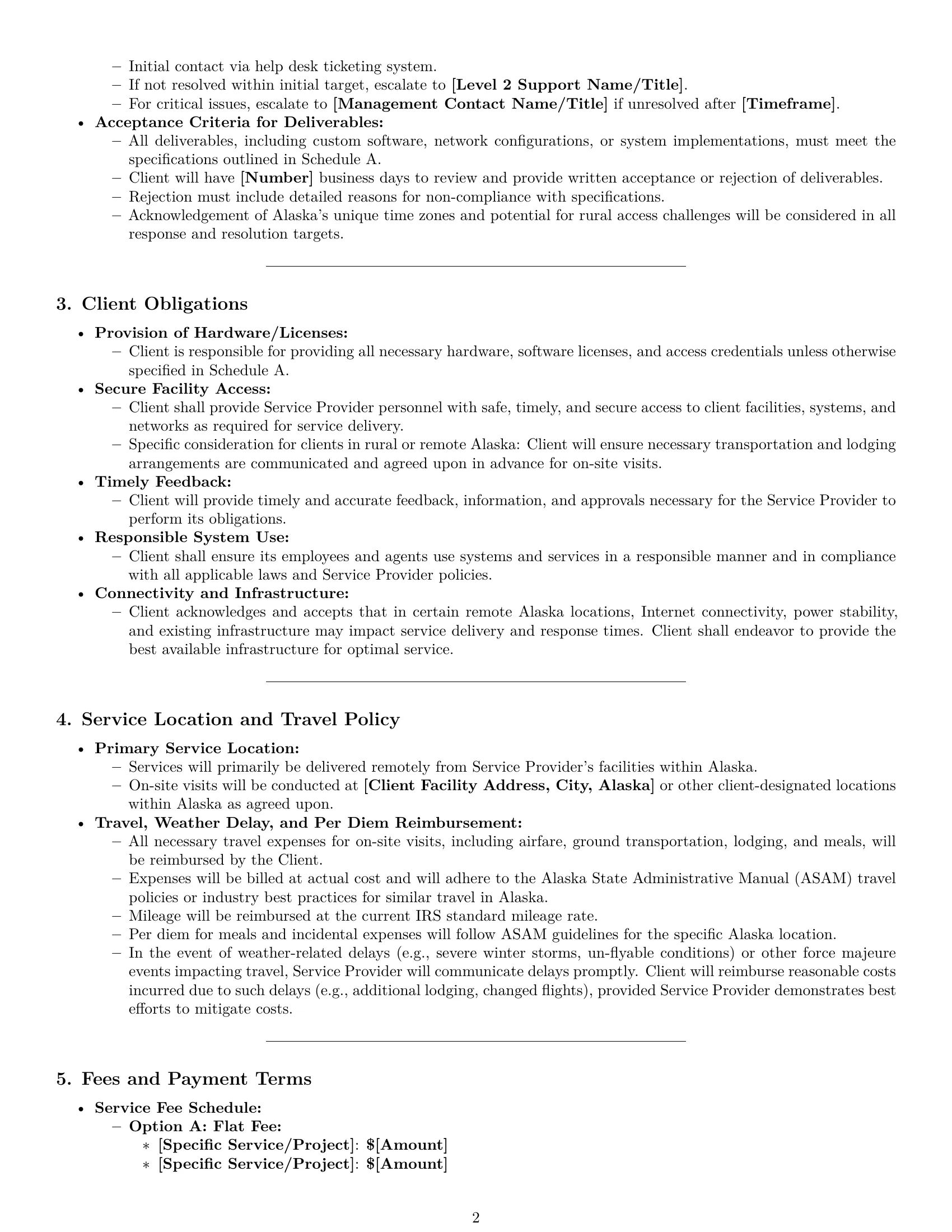 Preview page 2 of Pro Alaska IT service contract template