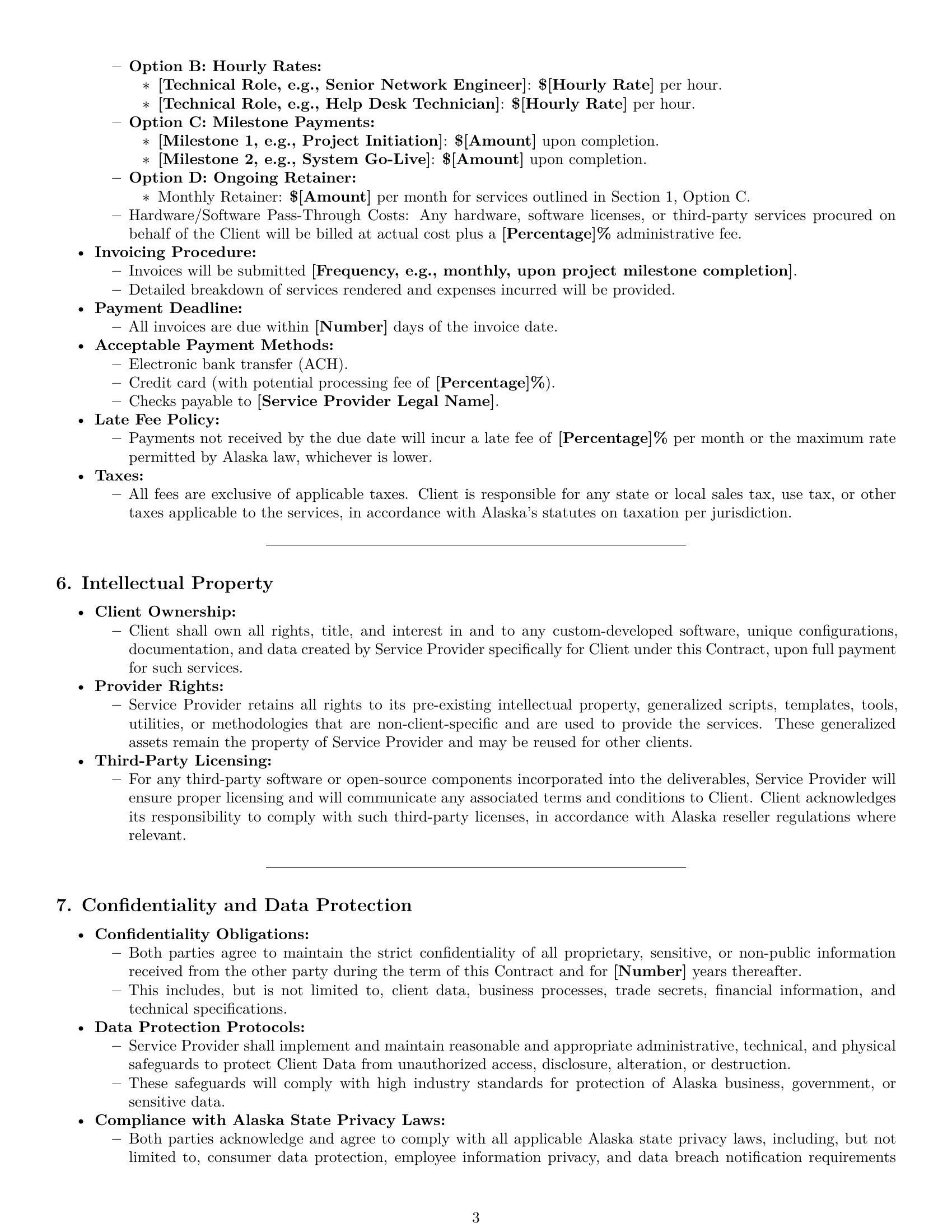Preview page 3 of Pro Alaska IT service contract template