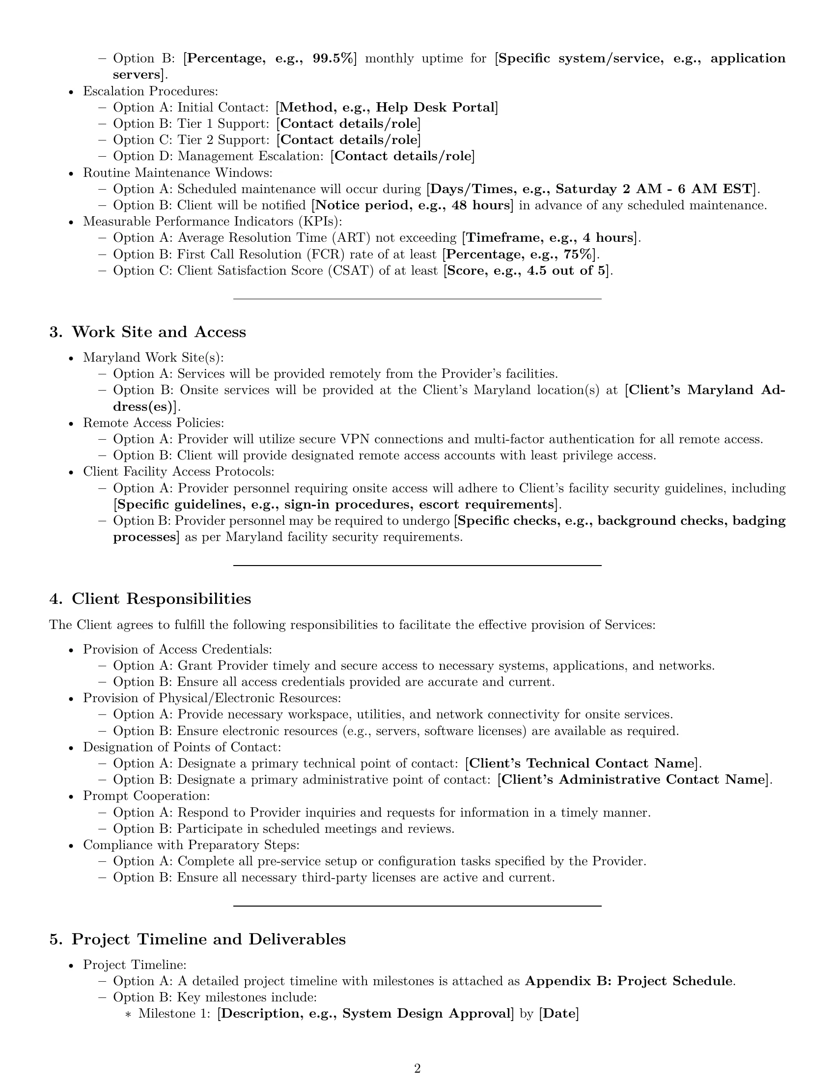 Preview page 2 of Pro Maryland IT service contract template